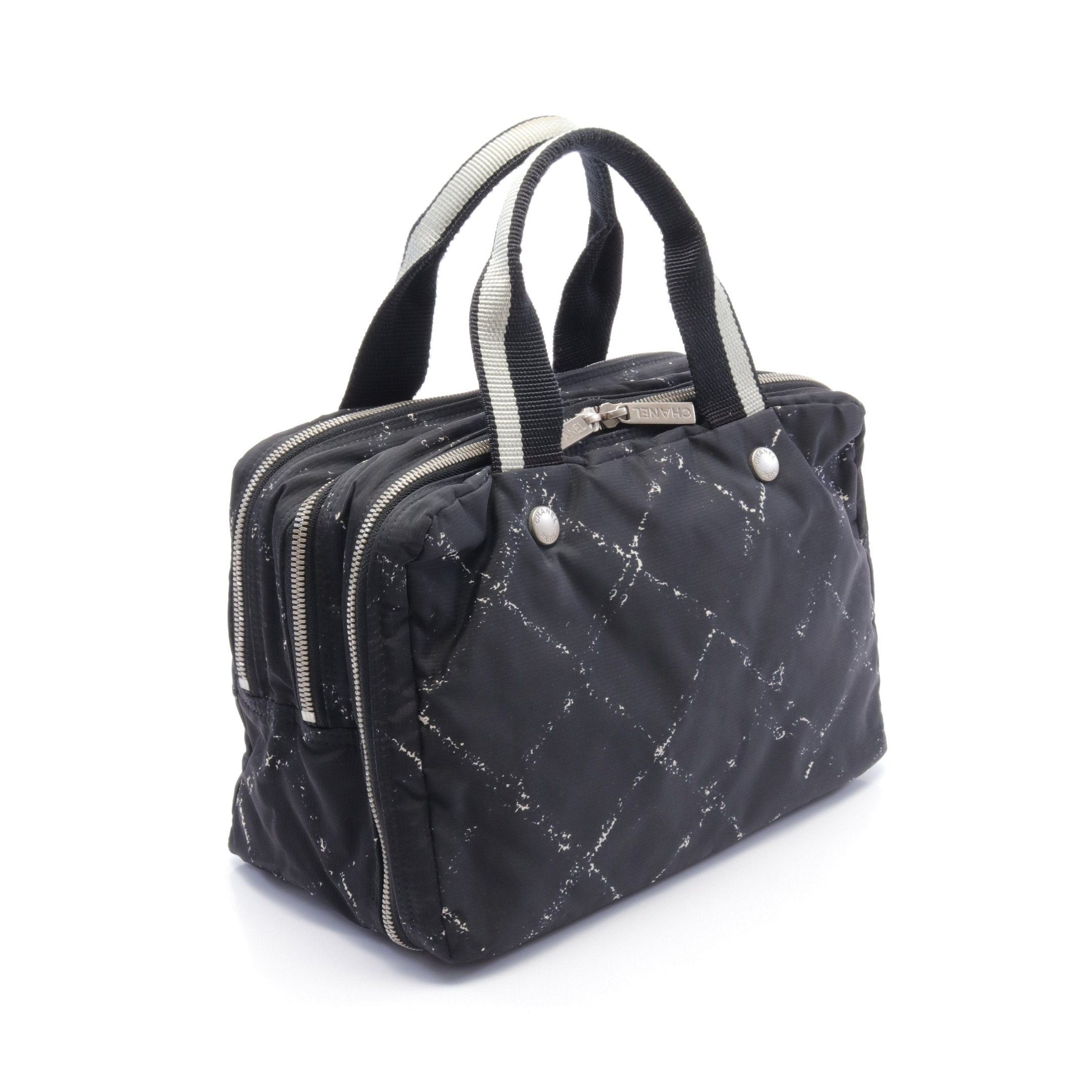 Chanel Chanel Old Travel Line Handbag Nylon Black Matte Silver Hardware Size ONE SIZE - 2 Thumbnail
