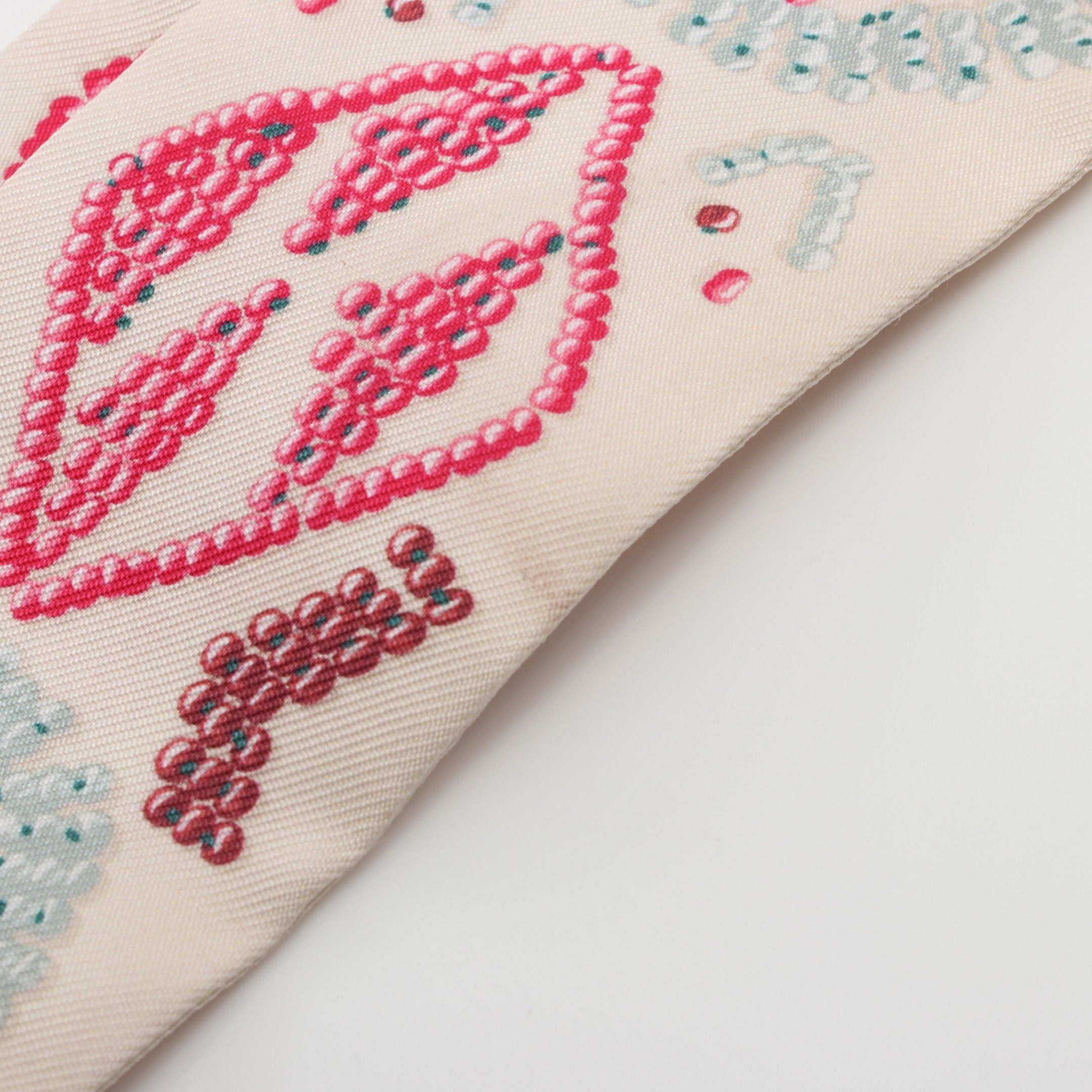 Hermes Hermes Twilly Kelly En Perles Ribbon Scarf Silk Ivory Multicolor Size ONE SIZE - 4 Thumbnail