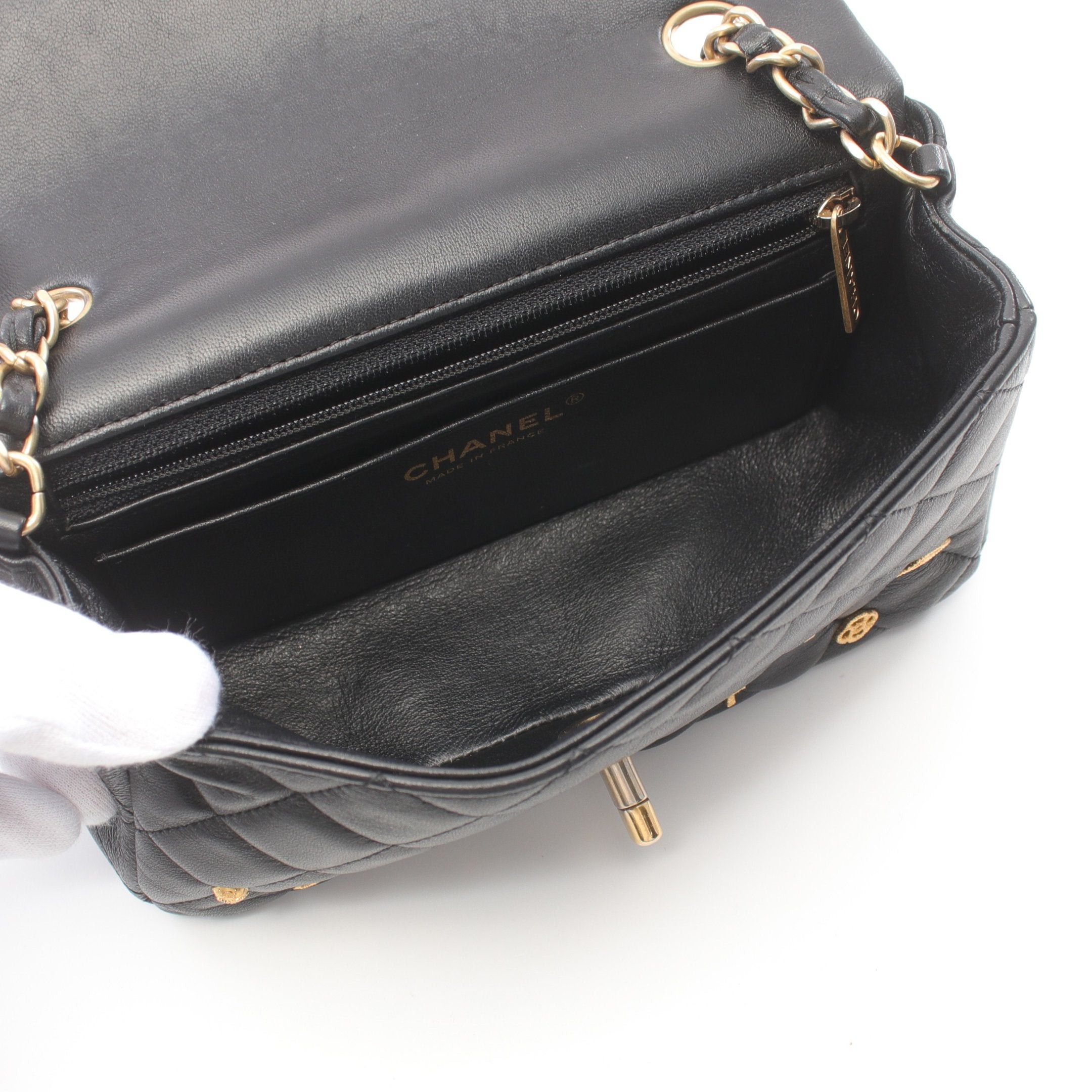 Chanel Chanel Matelasse Chain Shoulder Bag Lambskin Black Gold Hardware Size ONE SIZE - 3 Thumbnail