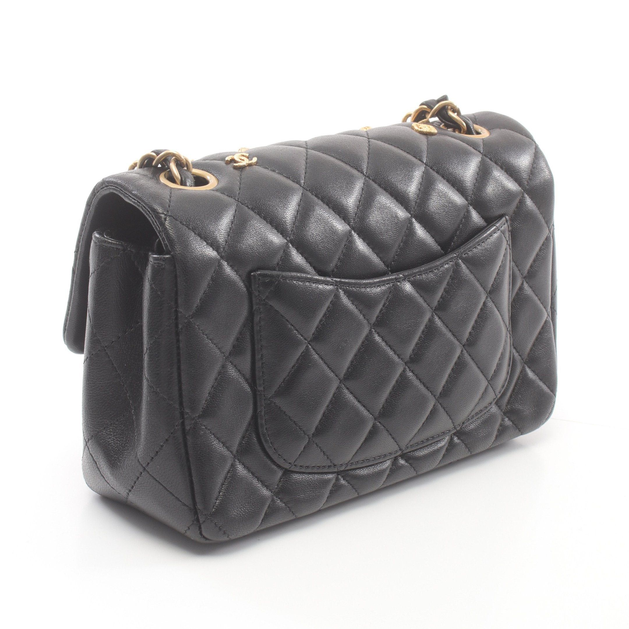 Chanel Chanel Matelasse Chain Shoulder Bag Lambskin Black Gold Hardware Size ONE SIZE - 2 Thumbnail