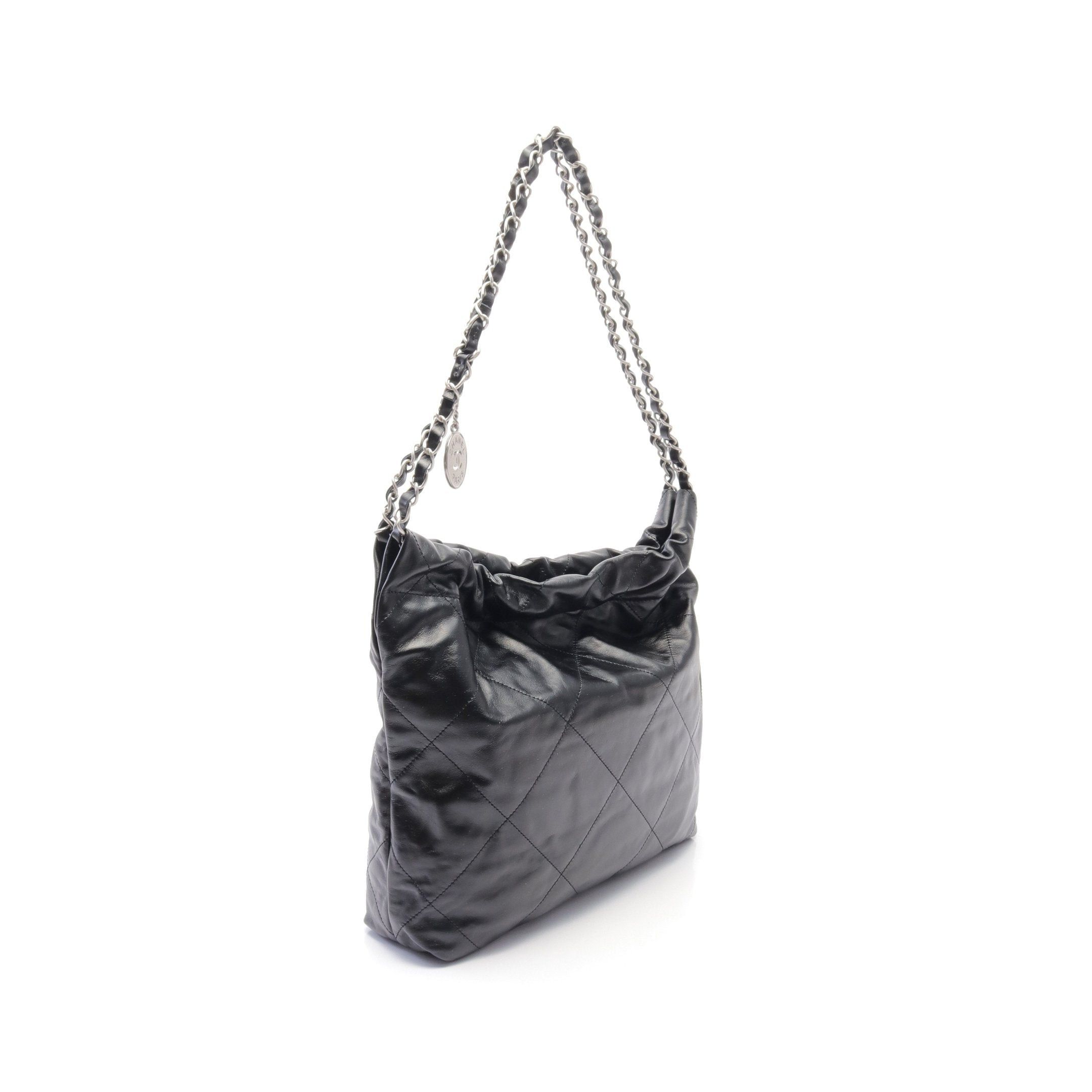 Chanel Chanel Chanel 22 Chain Shoulder Bag Tote Leather Black Silver Hardware Size ONE SIZE - 2 Thumbnail