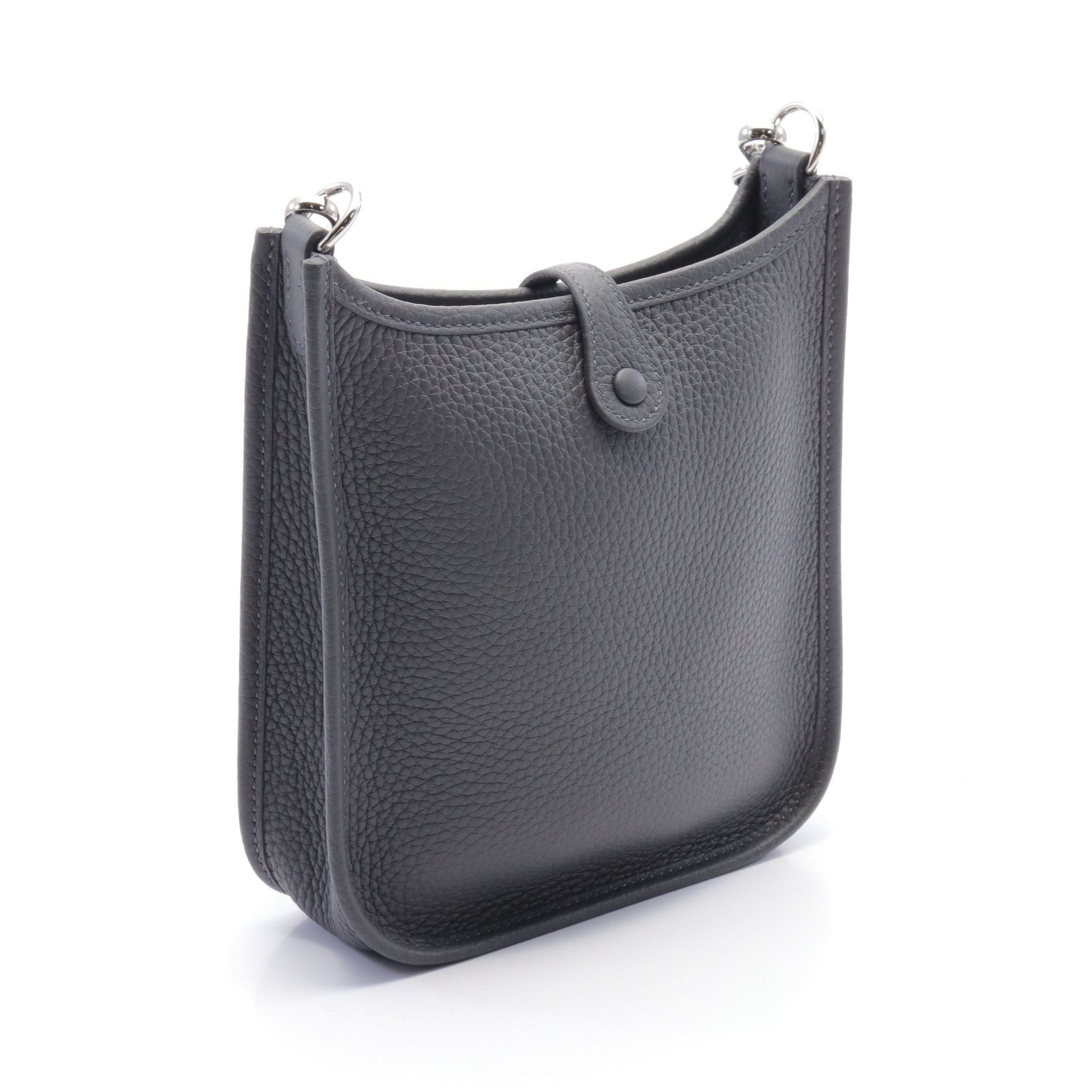 Hermes Hermes Evelyn Tpm Misty Grey Shoulder Bag Clemence Leather Gray Silver Hardware Double Engraved Size ONE SIZE - 2 Thumbnail