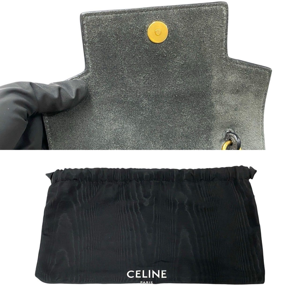 Celine Celine Shoulder Bag Gray Leather Size ONE SIZE - 9 Thumbnail
