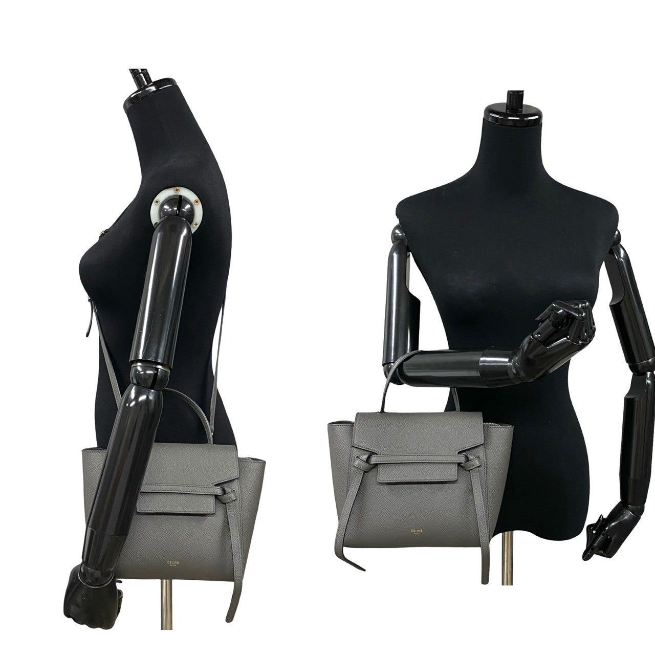 Celine Celine Shoulder Bag Gray Leather Size ONE SIZE - 2 Thumbnail