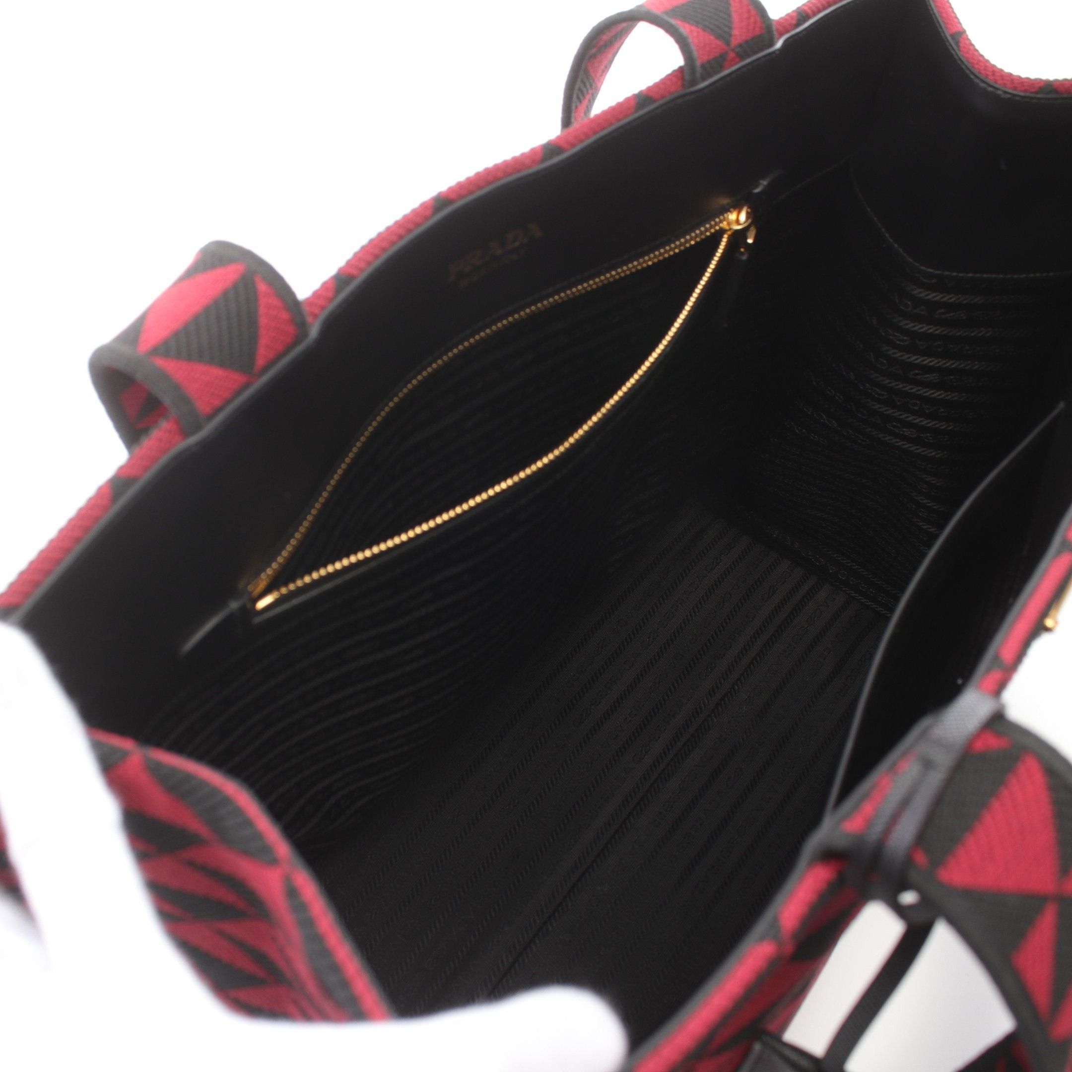 Prada Prada Shoulder Bag Tote Canvas Black Red Size ONE SIZE - 3 Thumbnail