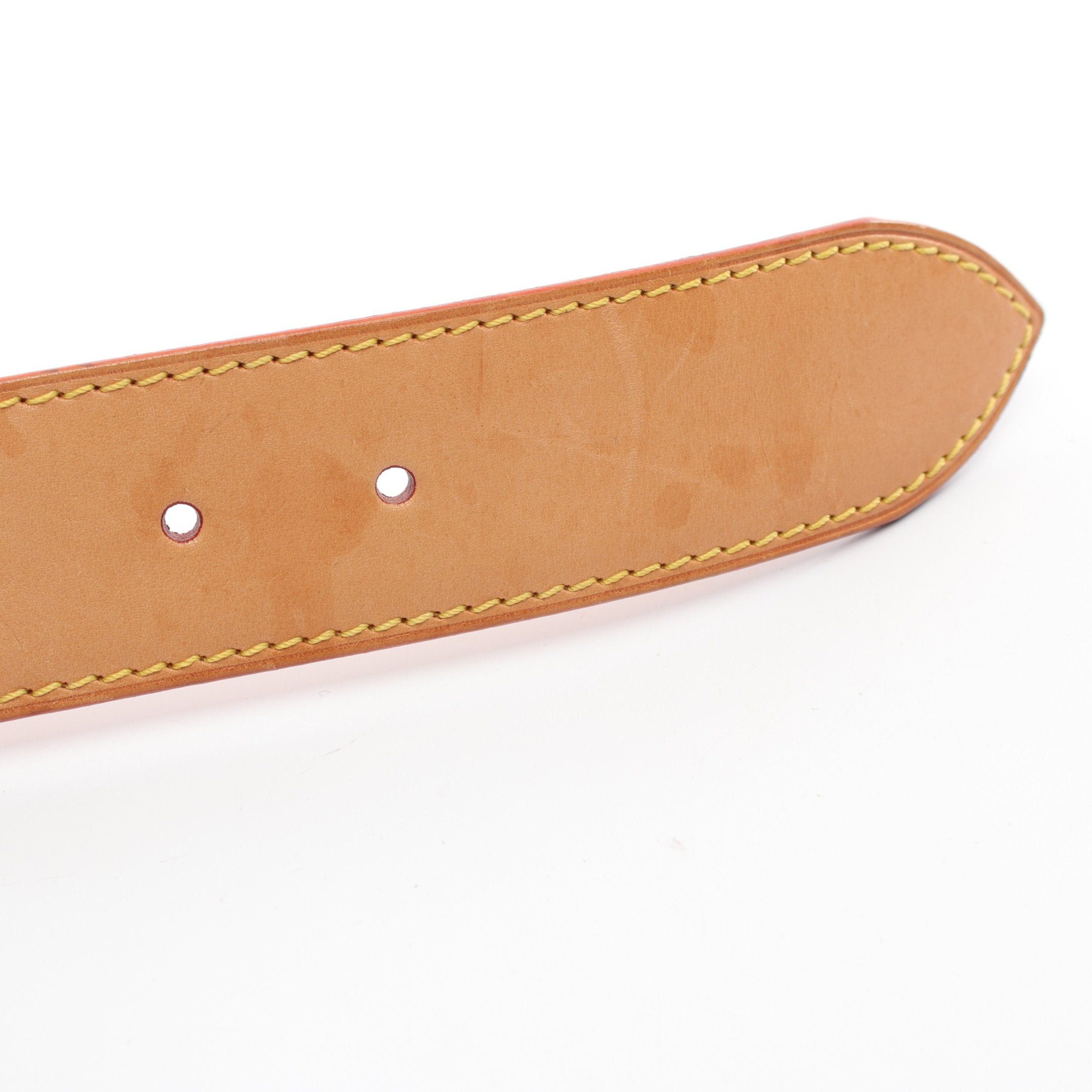 Louis Vuitton Louis Vuitton Ceinture Perfo Monogram Mahina Belt Leather Beige Size ONE SIZE - 5 Thumbnail
