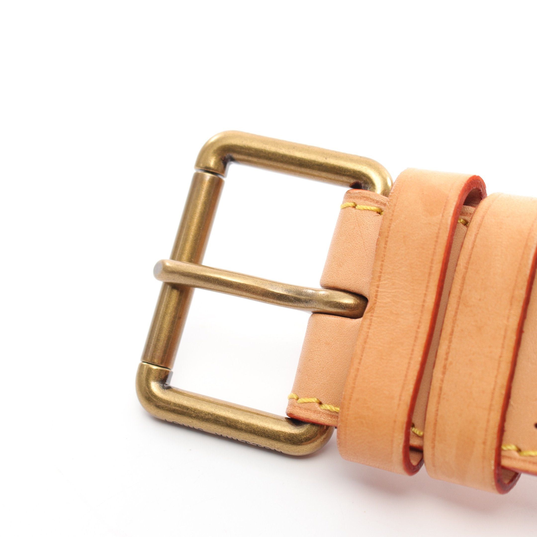 Louis Vuitton Louis Vuitton Ceinture Perfo Monogram Mahina Belt Leather Beige Size ONE SIZE - 2 Thumbnail