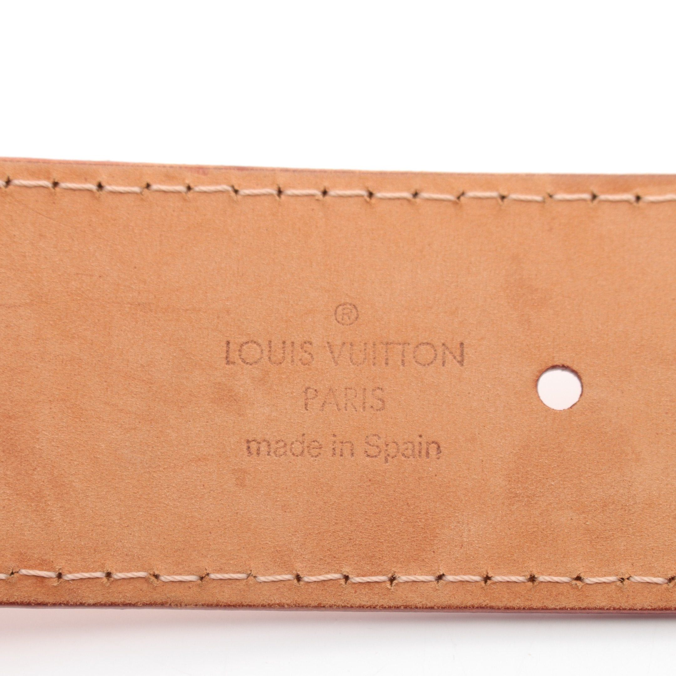 Louis Vuitton Louis Vuitton Ceinture Perfo Monogram Mahina Belt Leather Beige Size ONE SIZE - 4 Thumbnail