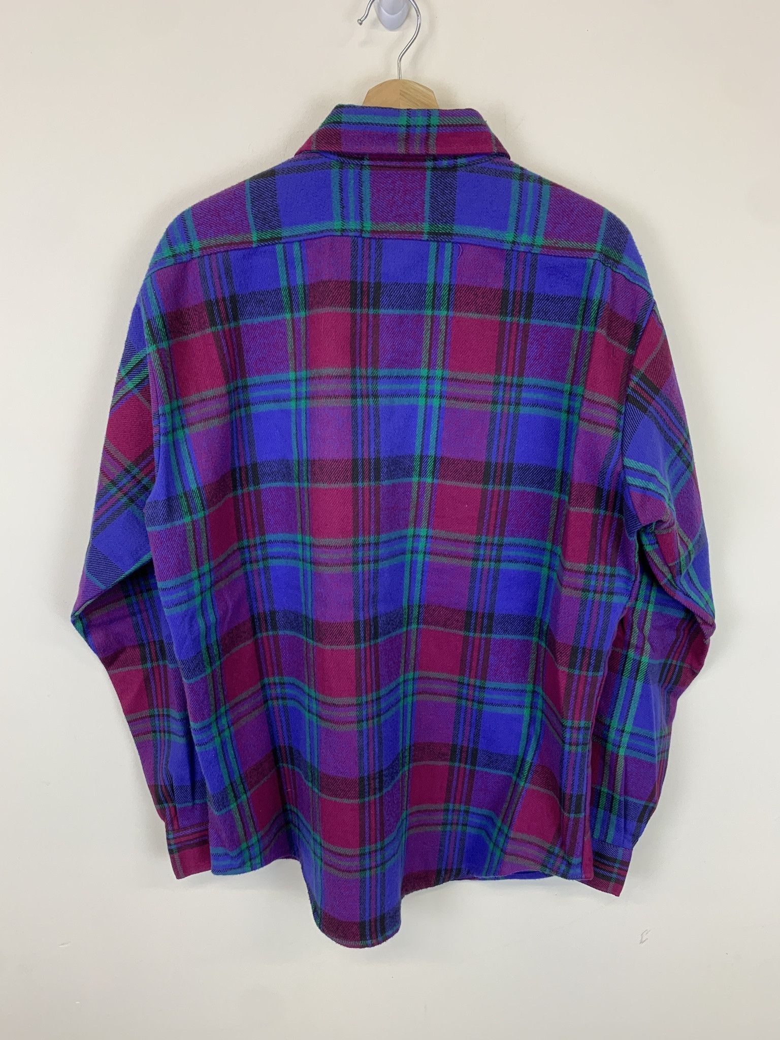 Flannel × Vintage Vintage 1990s Five Brother Purple Thick Cotton Flannel Sizer L Size US L / EU 52-54 / 3 - 3 Thumbnail