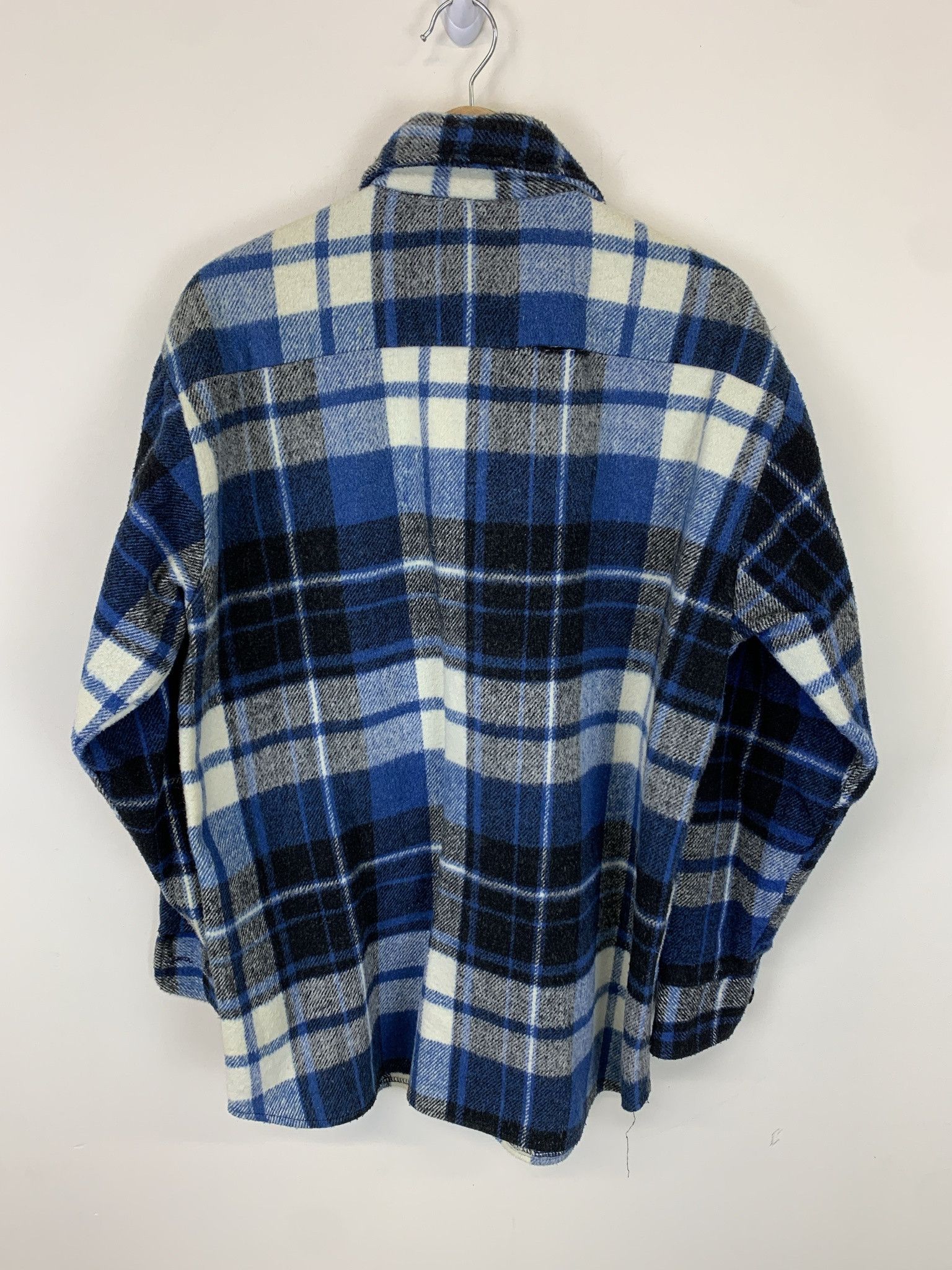 Flannel × Vintage Vintage 1980s Kings Road Blue Black Check Thick Warm Flannel Size L Tall Size US L / EU 52-54 / 3 - 3 Thumbnail