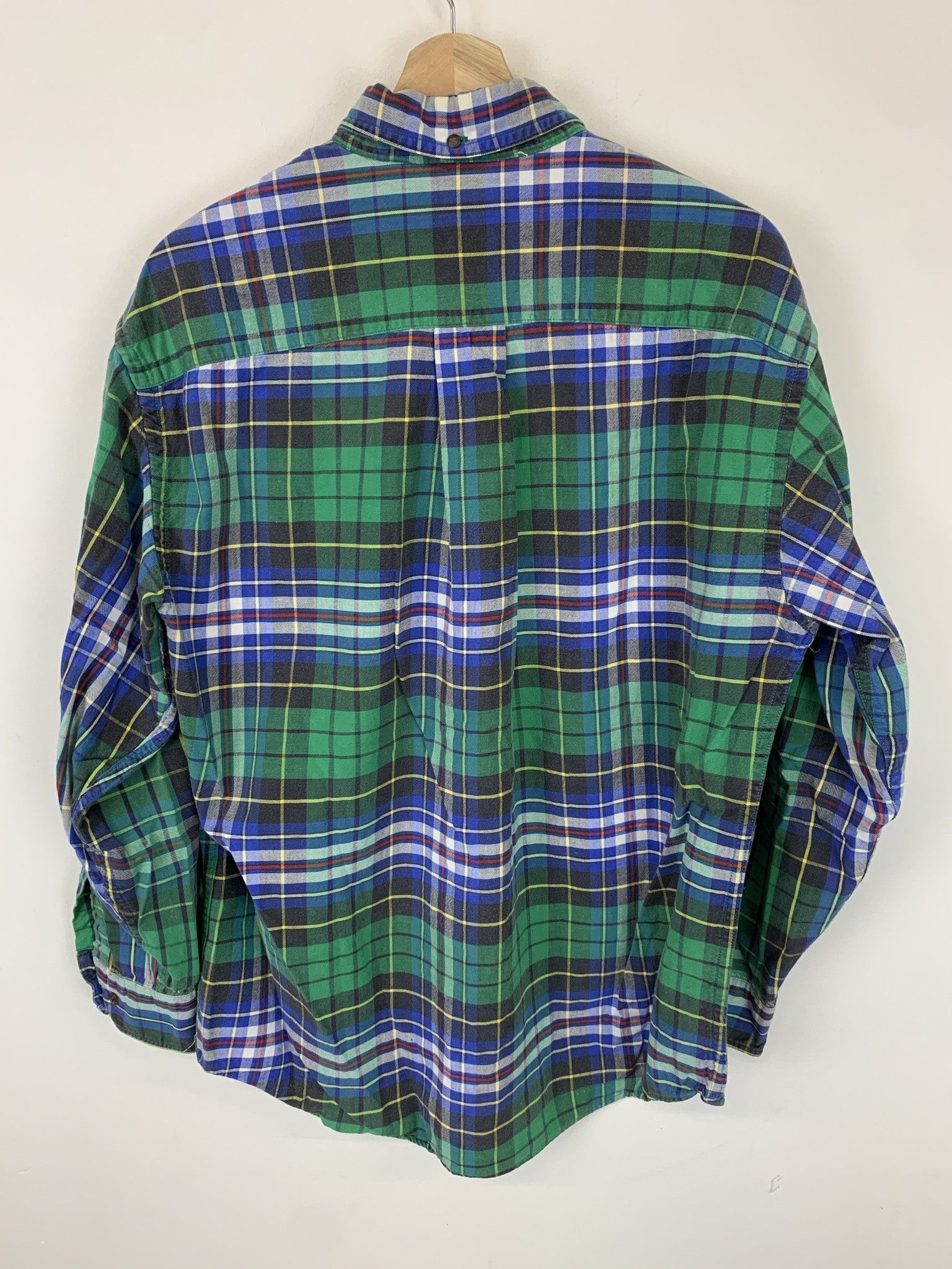 Flannel × Vintage Vintage 1990s Kenny Rigers Green Blue Check Flannel Shirt Size L Size US L / EU 52-54 / 3 - 3 Thumbnail