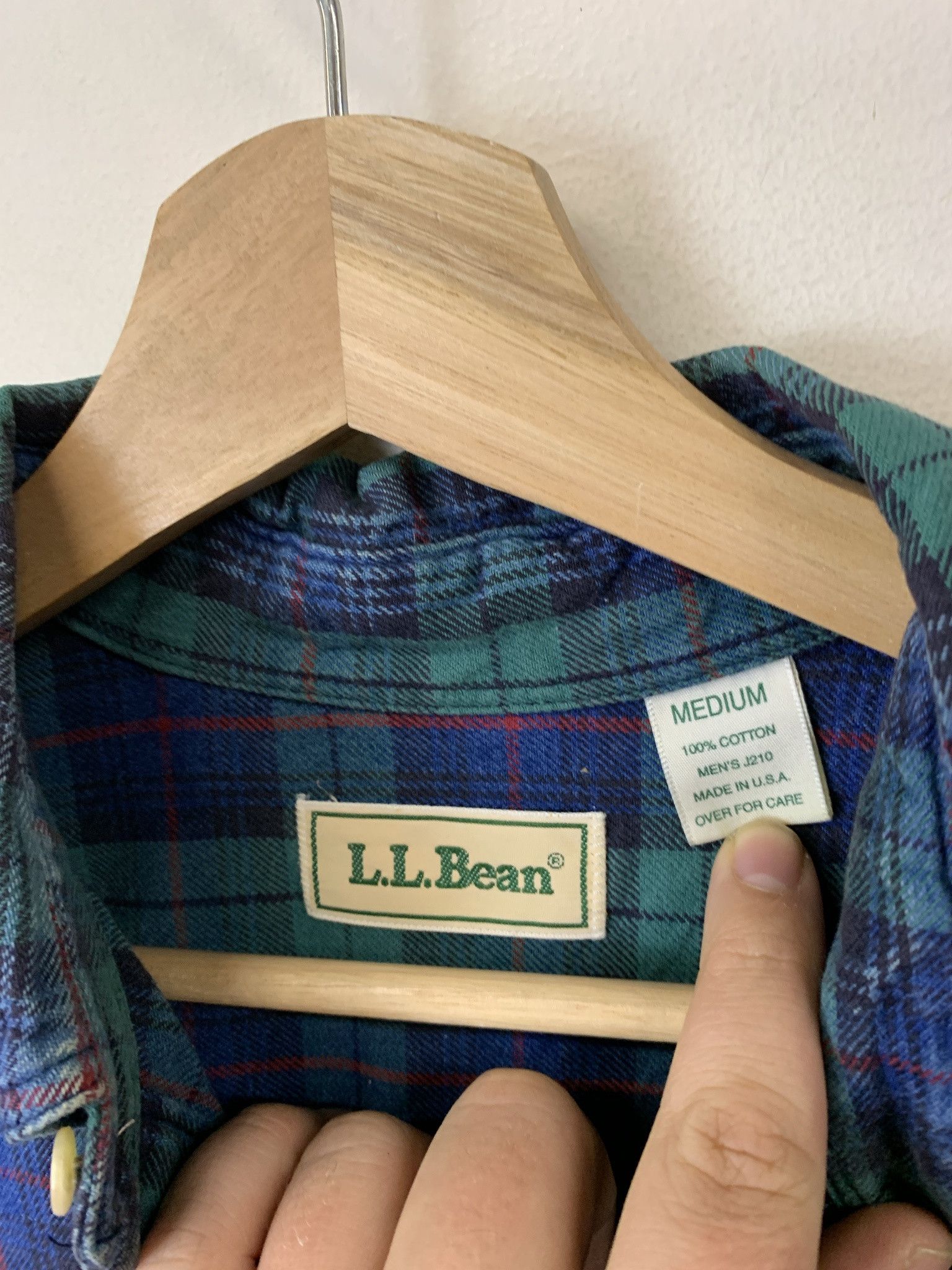 Flannel × Vintage Vintage LL Bena Blue Green Check Light Flannel Size L Size US L / EU 52-54 / 3 - 2 Thumbnail