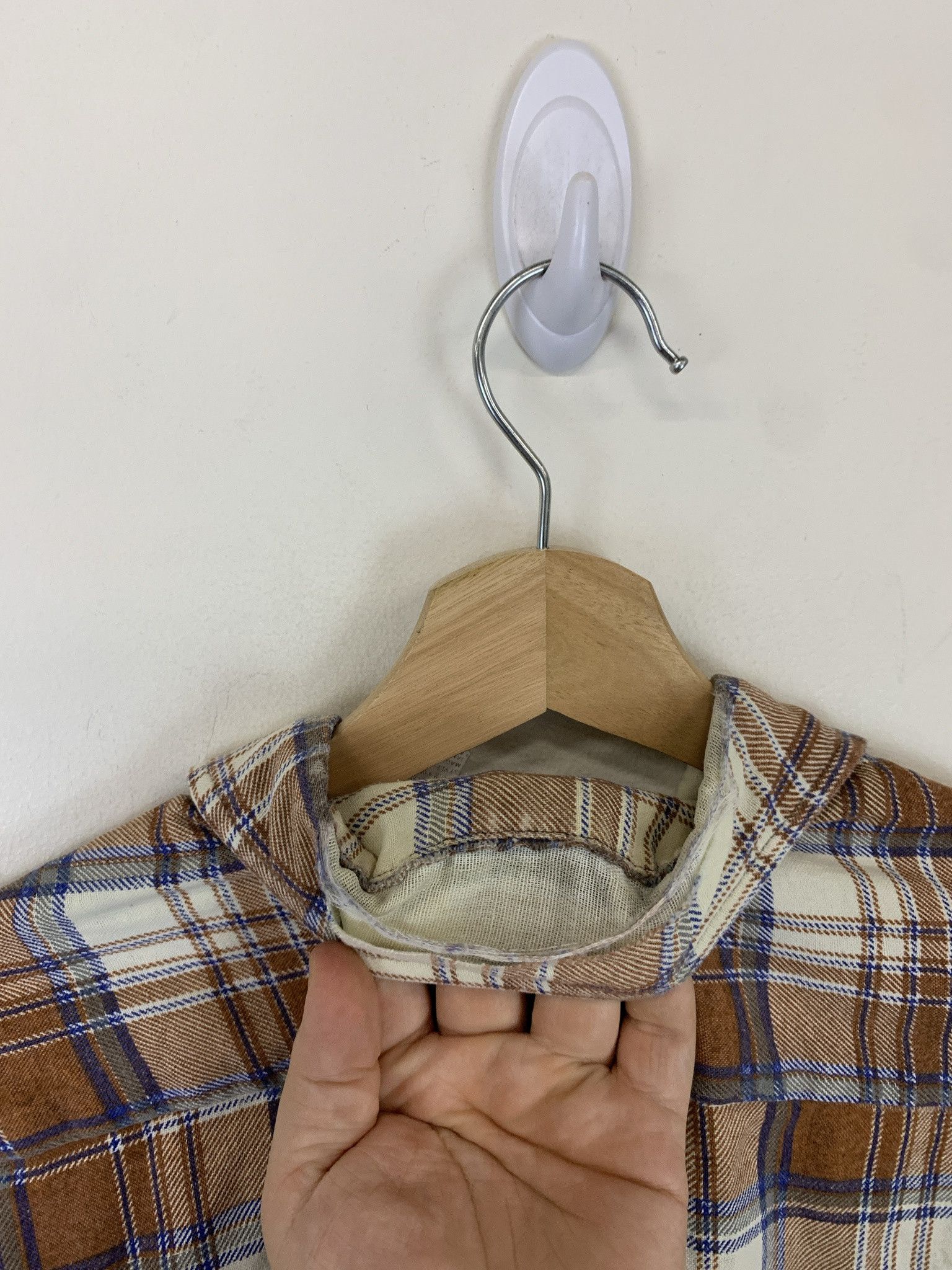Flannel × Vintage Vintage 1990s Distressed Grunge Flannel Light Flannel Top Size L Size US L / EU 52-54 / 3 - 7 Thumbnail