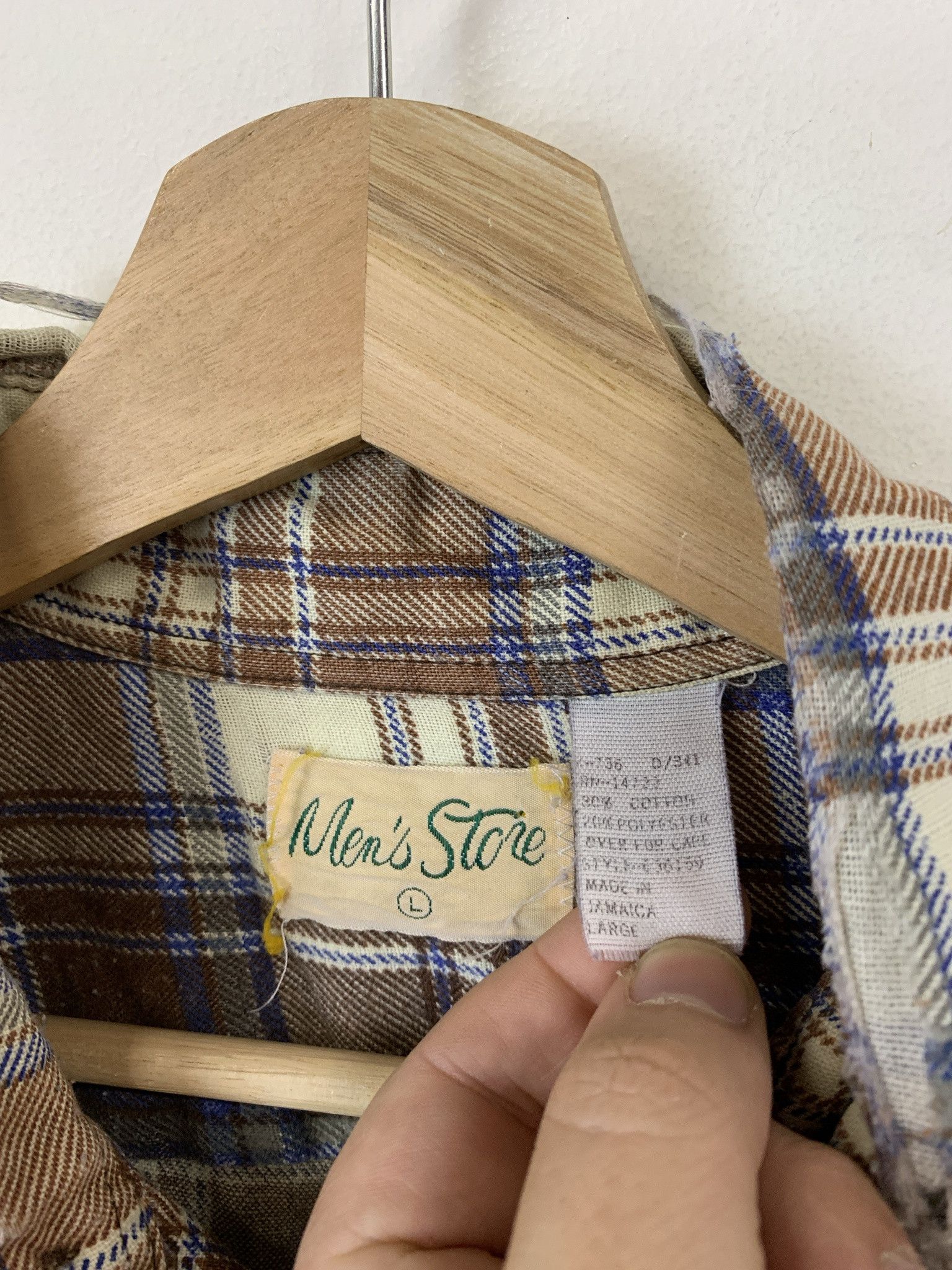 Flannel × Vintage Vintage 1990s Distressed Grunge Flannel Light Flannel Top Size L Size US L / EU 52-54 / 3 - 6 Thumbnail