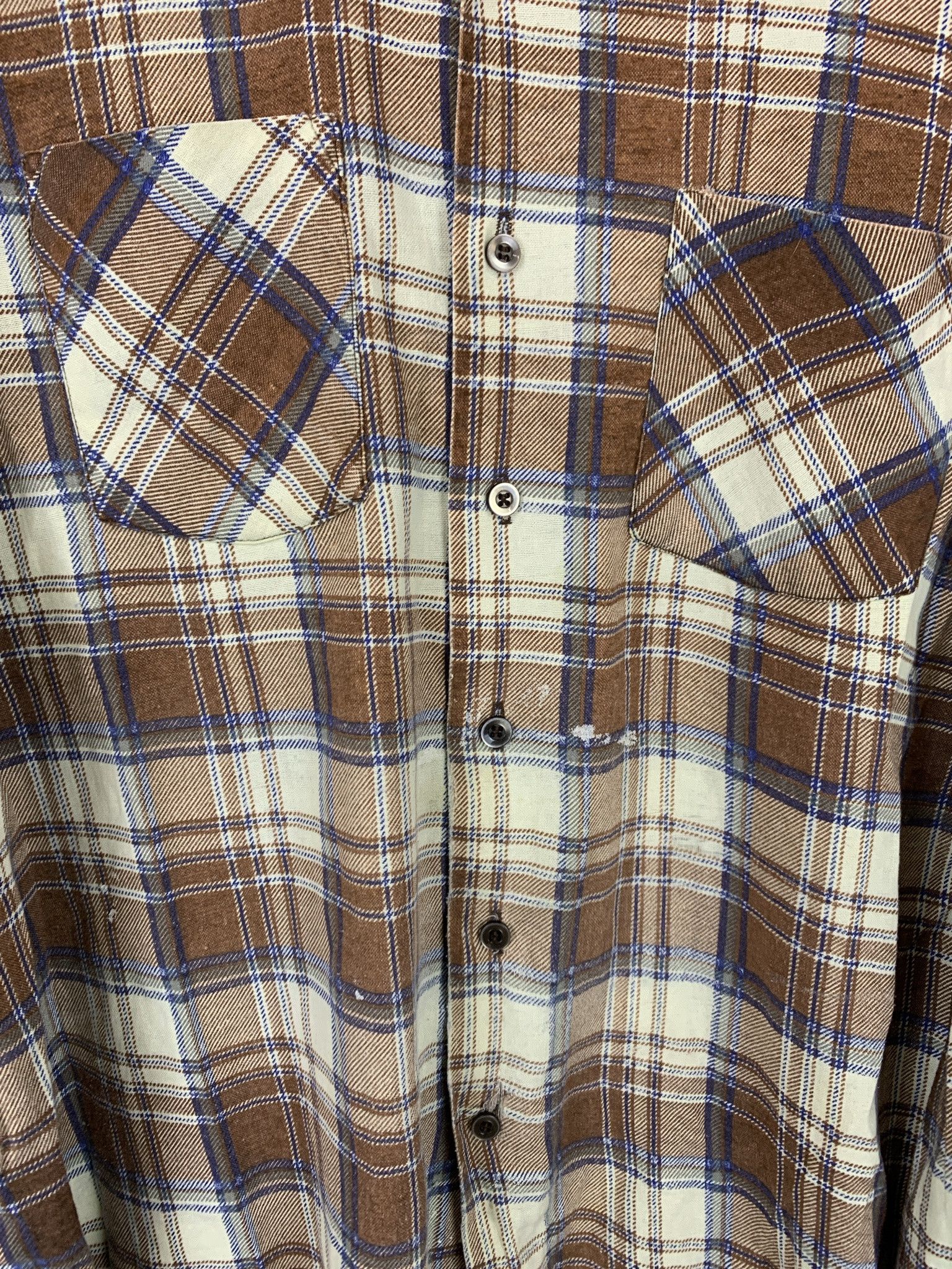 Flannel × Vintage Vintage 1990s Distressed Grunge Flannel Light Flannel Top Size L Size US L / EU 52-54 / 3 - 3 Thumbnail