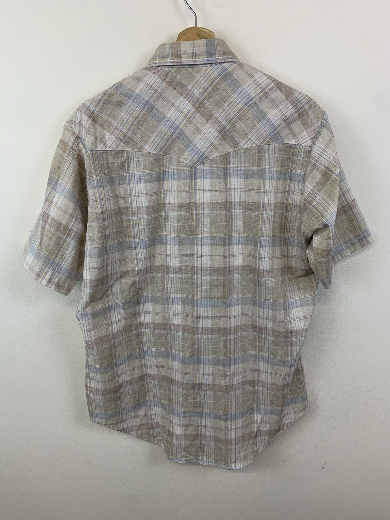 Flannel × Vintage Vintage 1980s Western Snap Shirt Sundance Tan Check Cowboy Western Shirt Size M Size US M / EU 48-50 / 2 - 3 Thumbnail