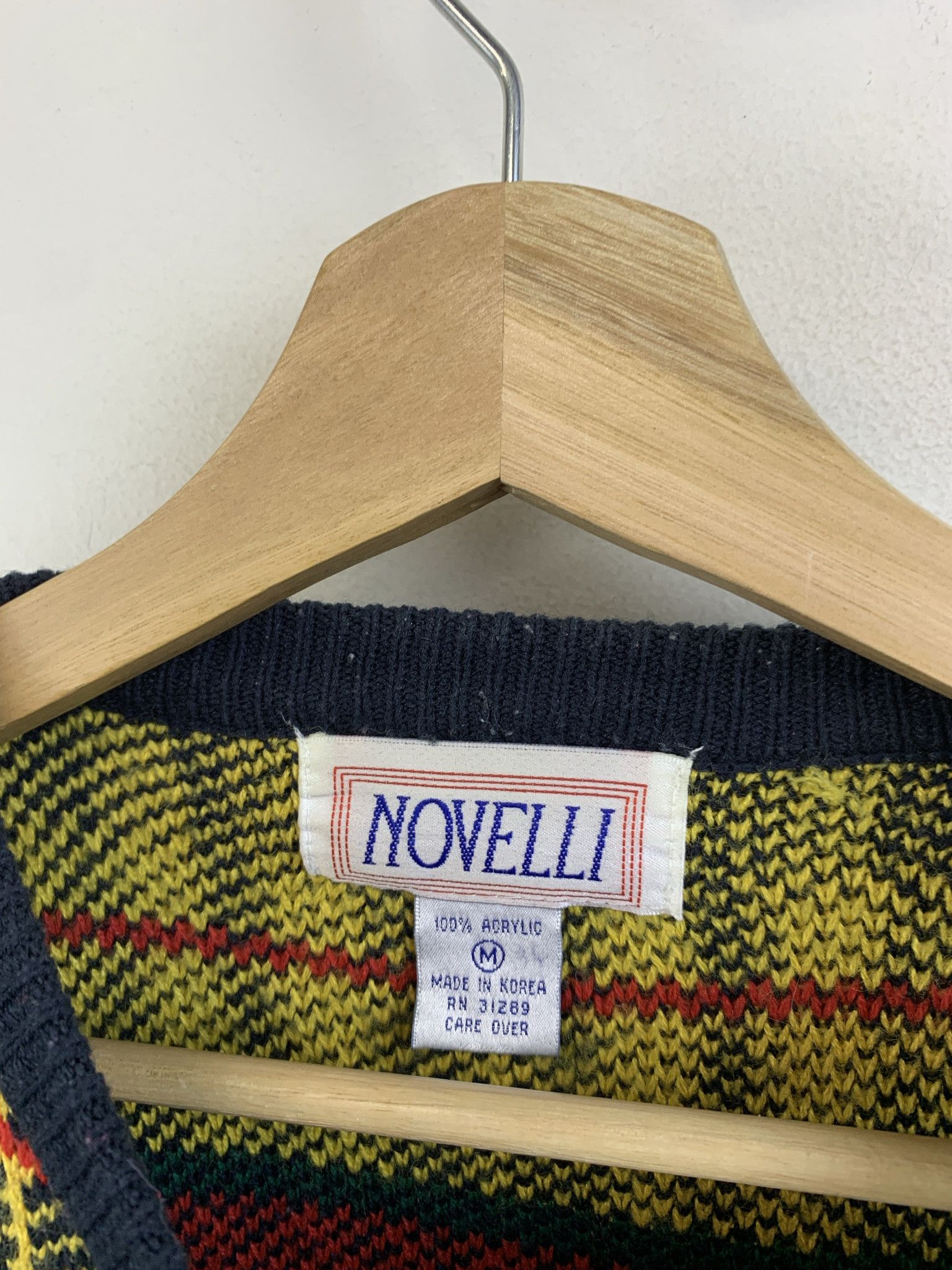 Other Vintage 1990s Pattern Stripe knit Sweater Novelli Knit Sweater Size M Size US M / EU 48-50 / 2 - 2 Thumbnail