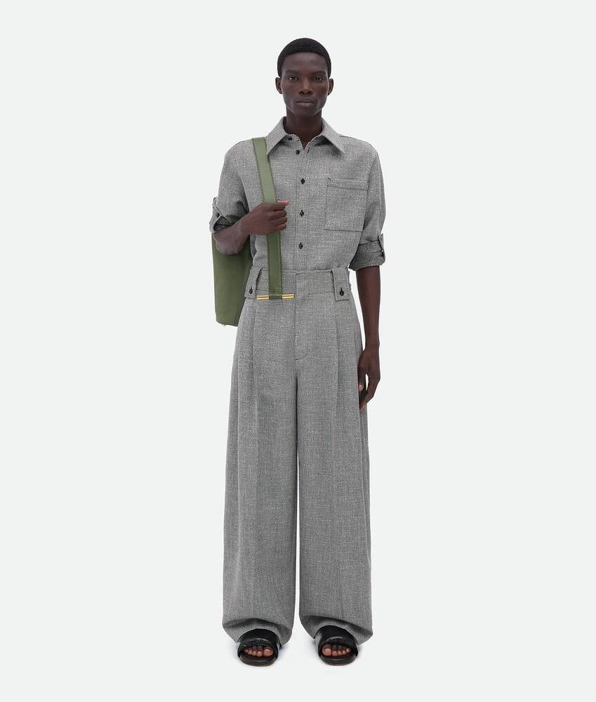 Bottega Veneta Bottega Veneta Wide Leg Wool and Cotton Pants Size US 34 / EU 50 - 4 Thumbnail