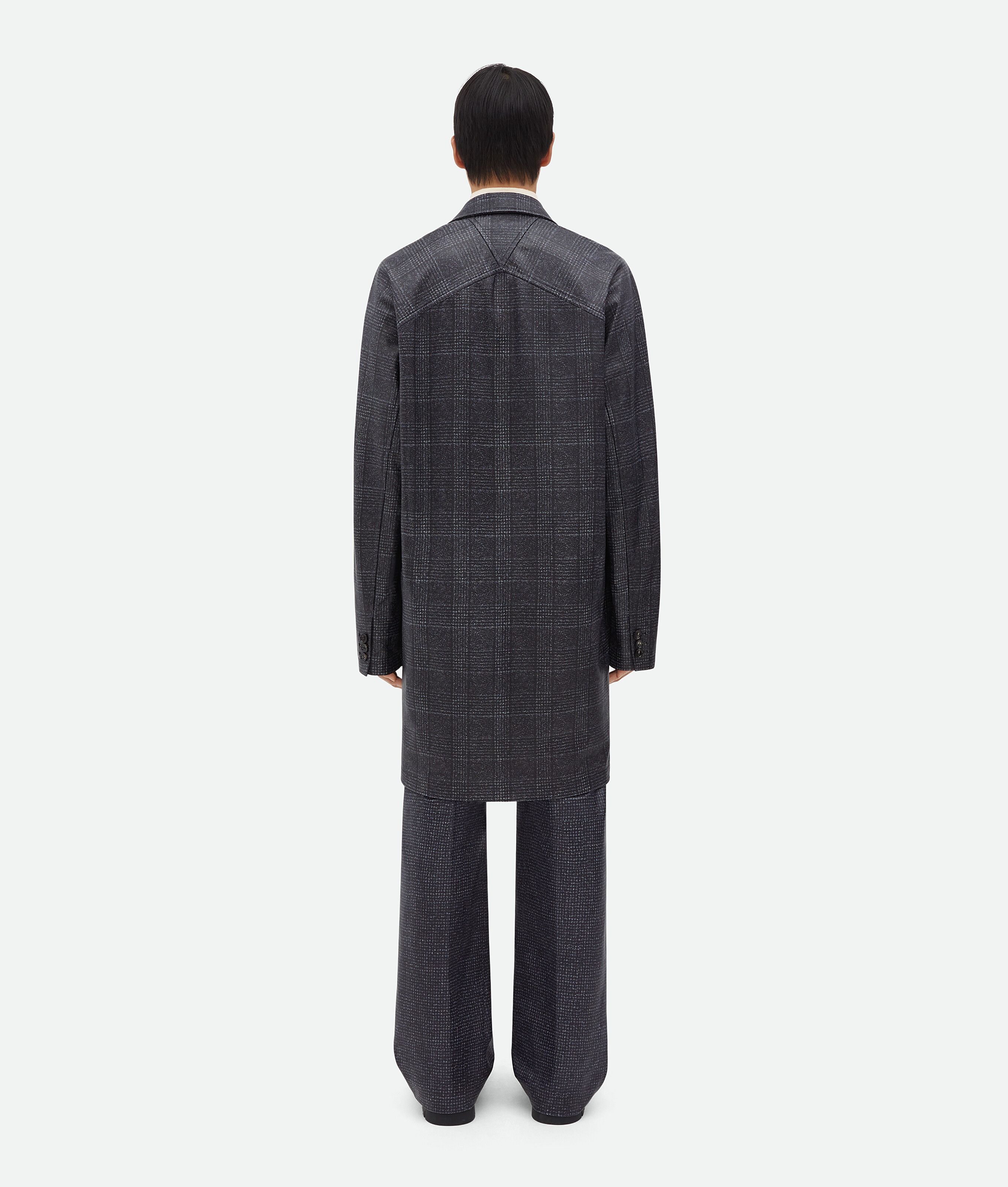Bottega Veneta $8.9K VALUE Printed Leather Prince Of Wales Coat in Grey Size US XL / EU 56 / 4 - 3 Thumbnail