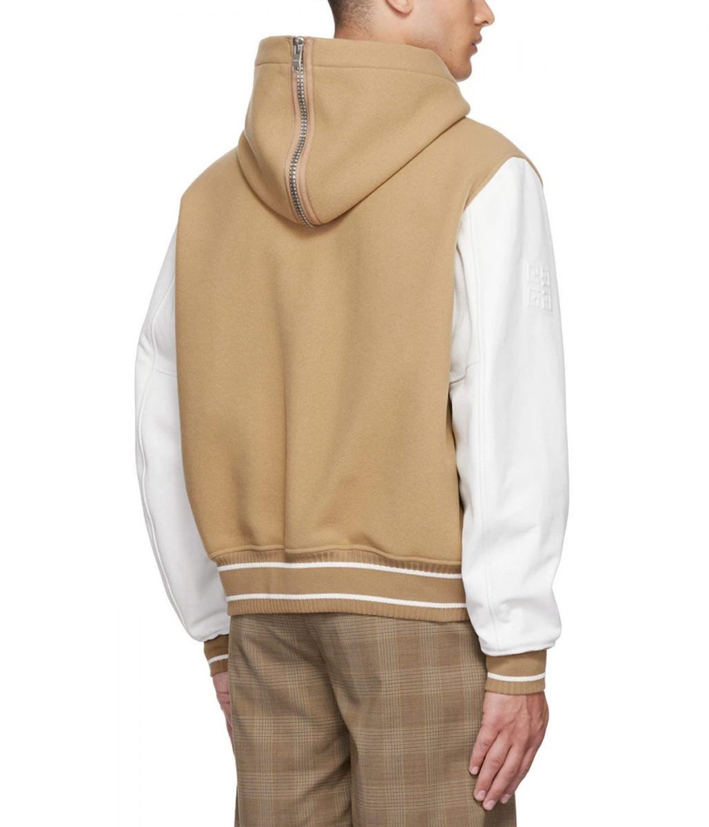Givenchy Givenchy Hooded Varsity Wool and Grained Leather Jacket in brown Size US L / EU 52-54 / 3 - 2 Thumbnail