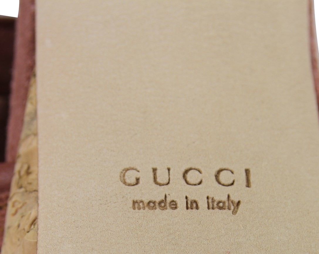 Gucci Women's Brick Red Danielle Suede Platform Sandal (39.5 G / Size US 9.5 / IT 39.5 - 7 Thumbnail