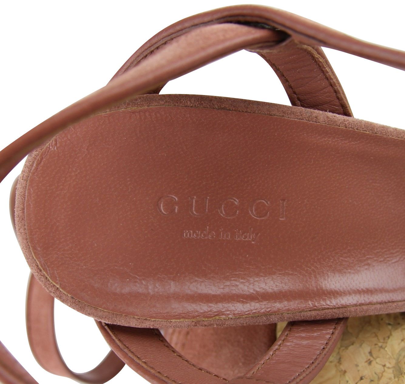 Gucci Women's Brick Red Danielle Suede Platform Sandal (39.5 G / Size US 9.5 / IT 39.5 - 8 Thumbnail
