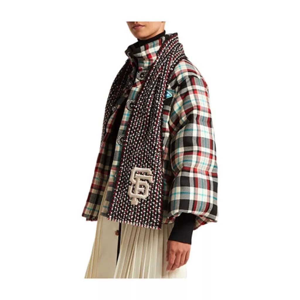 Gucci New SF Giant Blue Red Ivory Wool Blend Long Scarf Size ONE SIZE - 2 Thumbnail