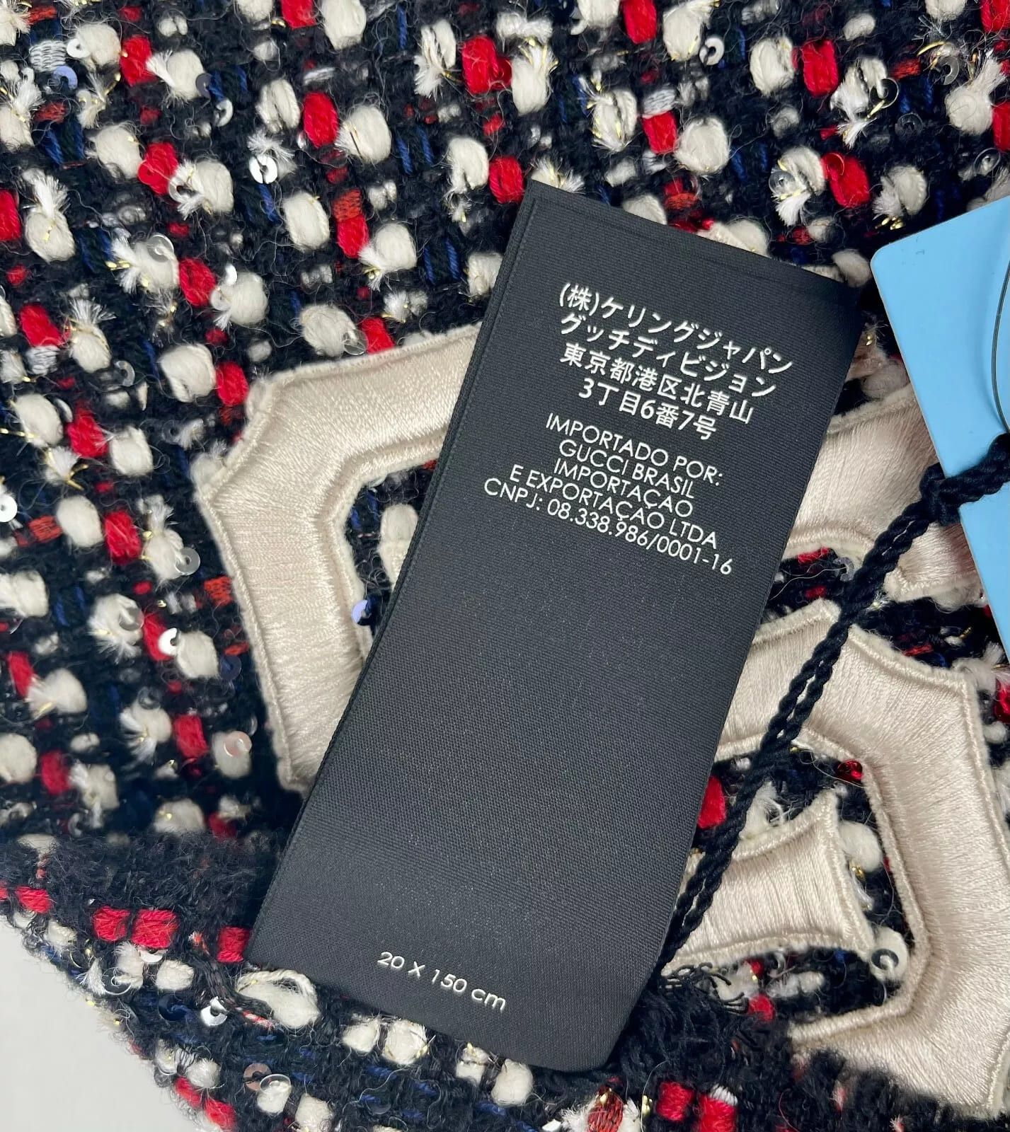 Gucci New SF Giant Blue Red Ivory Wool Blend Long Scarf Size ONE SIZE - 8 Thumbnail