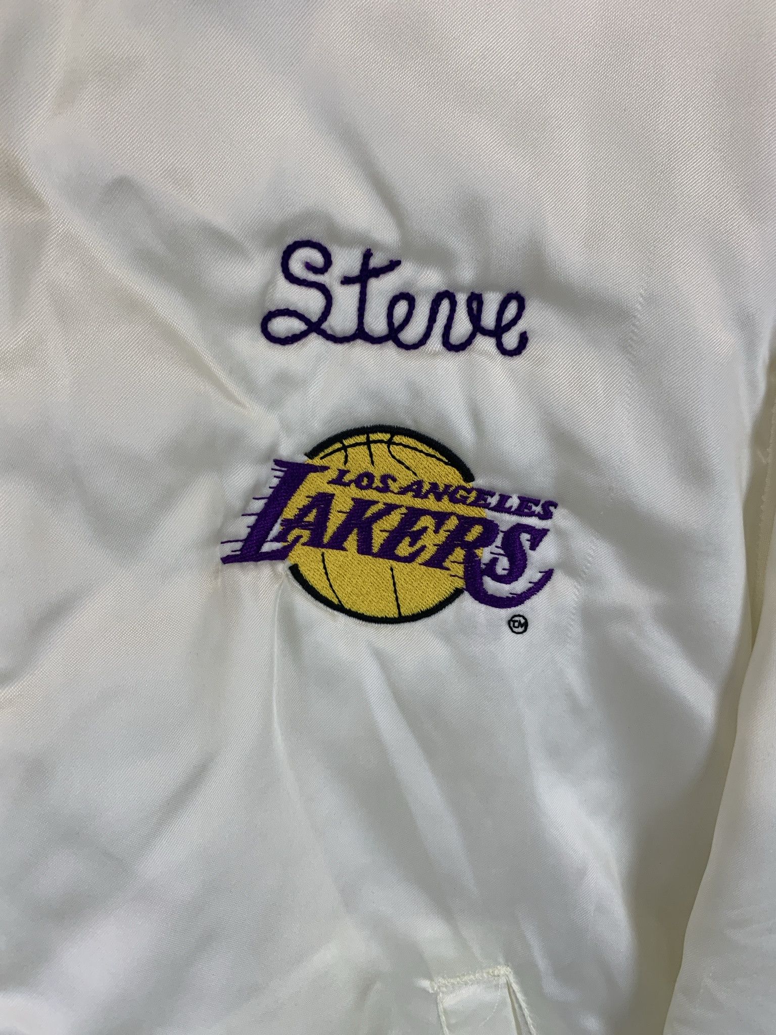 NBA × Vintage Vintage 1970s LA Lakers Steve Puffer Warm Up Snap Jacket Swingster Jacket Size M Size US M / EU 48-50 / 2 - 5 Thumbnail
