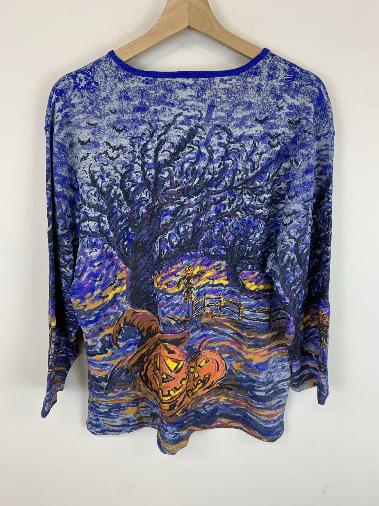 Vintage Vintage Y2K Halloween All Over Print Jack O Lantern Longsleeve Size L Size US L / EU 52-54 / 3 - 3 Thumbnail