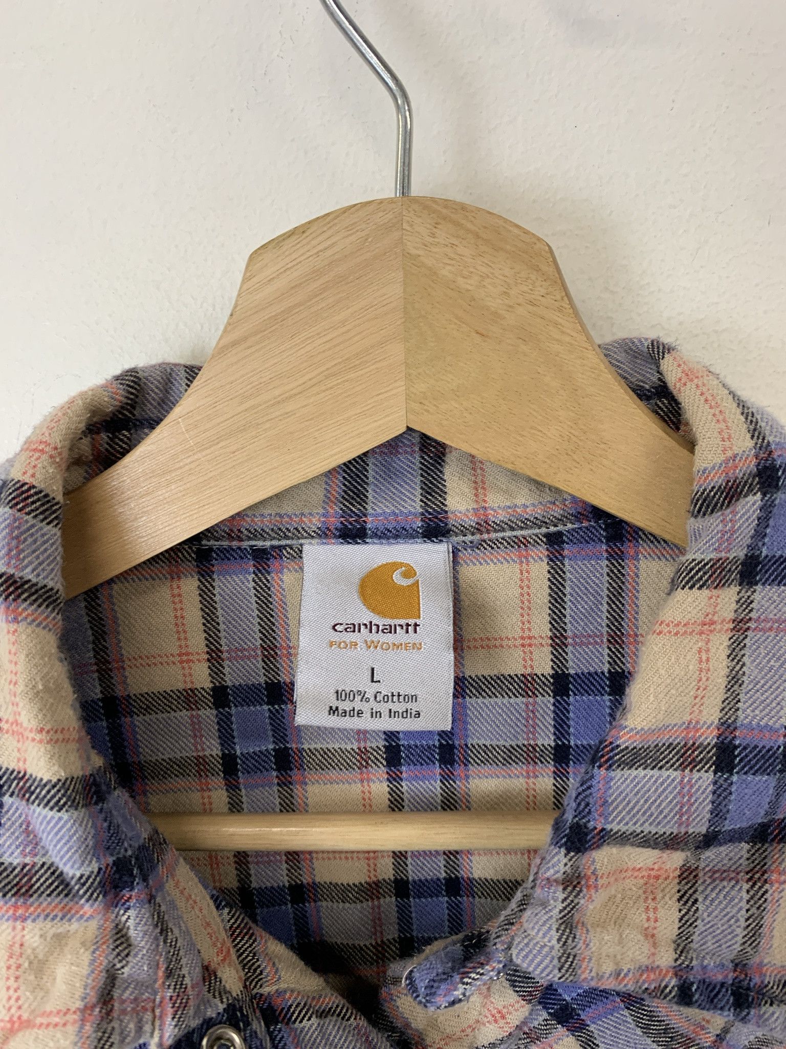Flannel × Vintage Vintage Carhartt For Women Parl Snap Flannel Size L Size US L / EU 52-54 / 3 - 2 Thumbnail