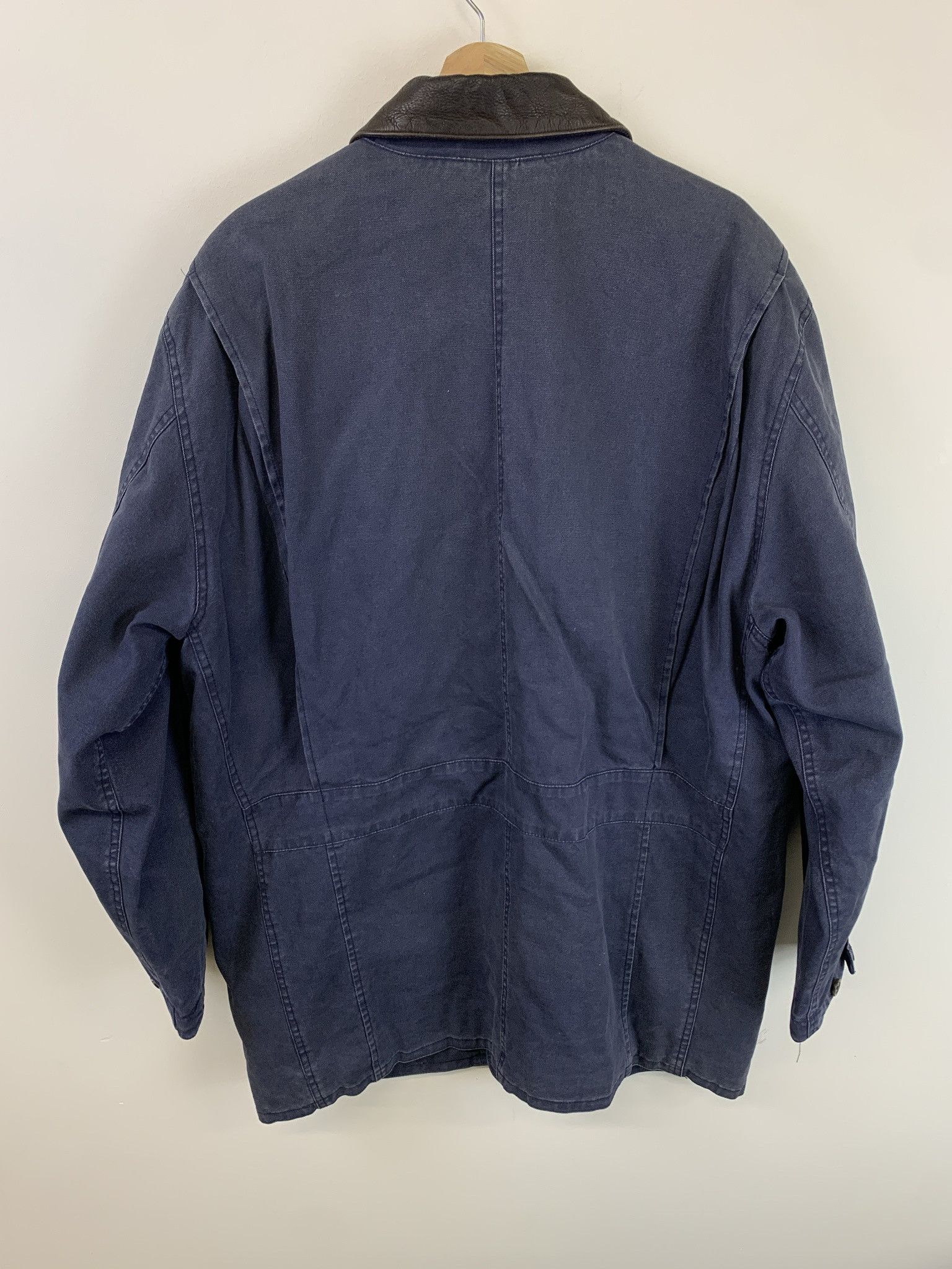 Banana Republic × Vintage Vintage Banana Republic 1990s Leather Collar Canvas jacket Size M Size US M / EU 48-50 / 2 - 4 Thumbnail