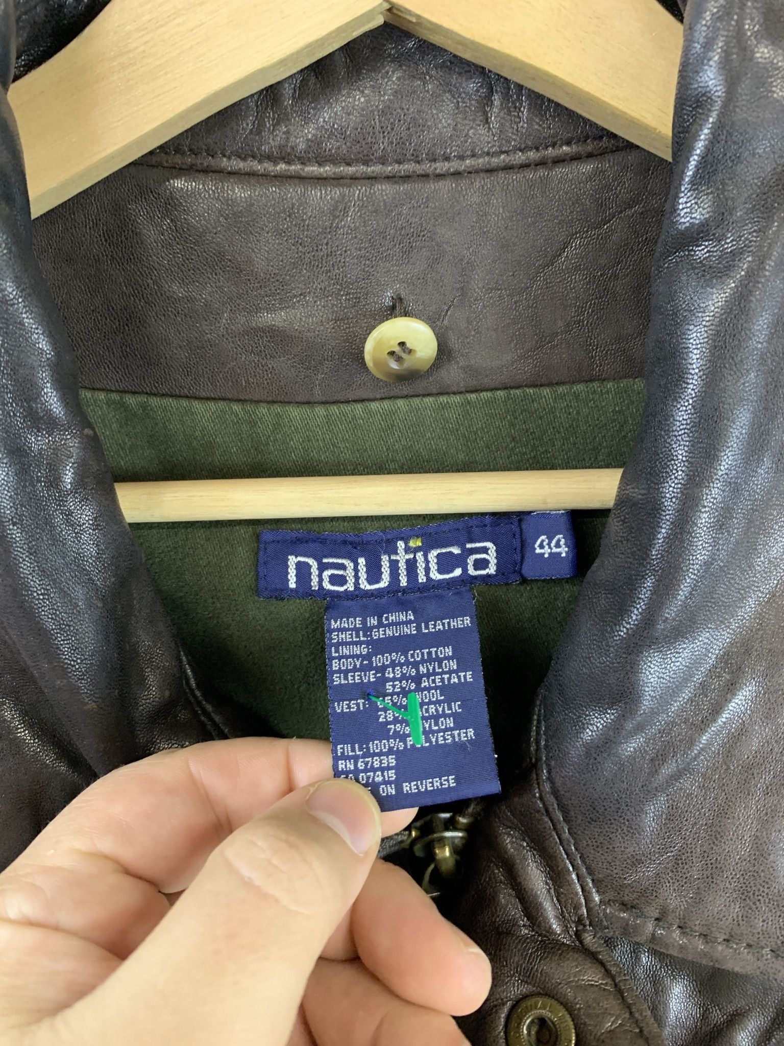 Leather × Nautica Vintage 1990s Nautica Soft Leather Jacket Size XL(44) Size US XL / EU 56 / 4 - 2 Thumbnail