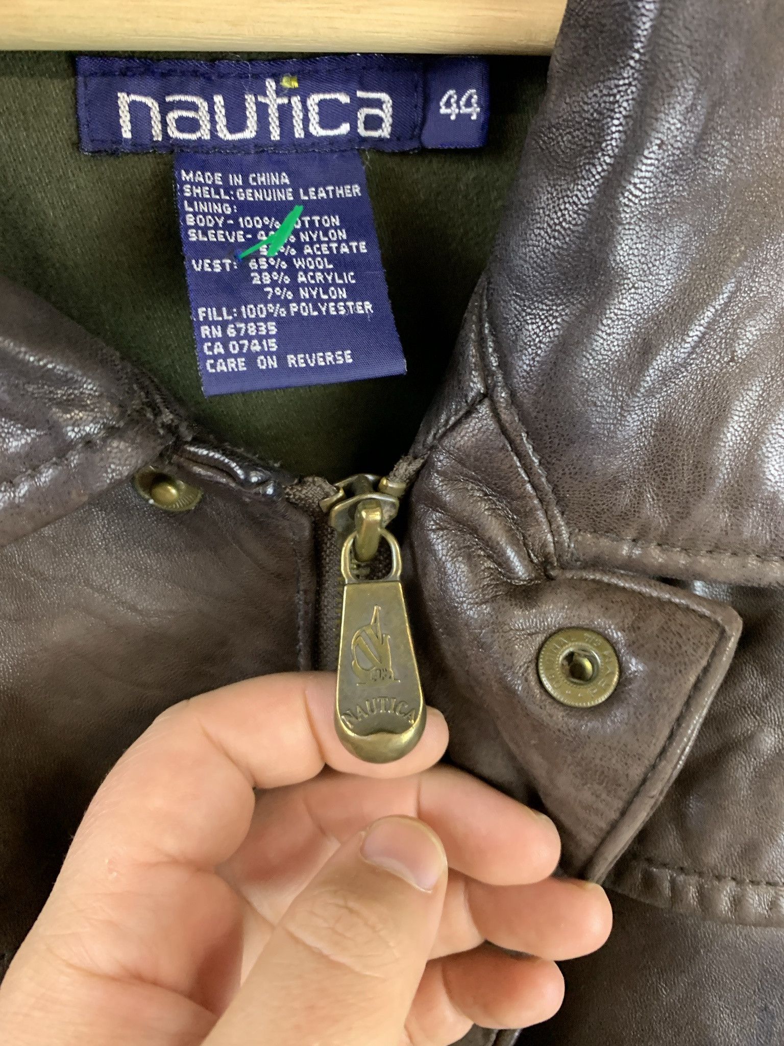 Leather × Nautica Vintage 1990s Nautica Soft Leather Jacket Size XL(44) Size US XL / EU 56 / 4 - 3 Thumbnail