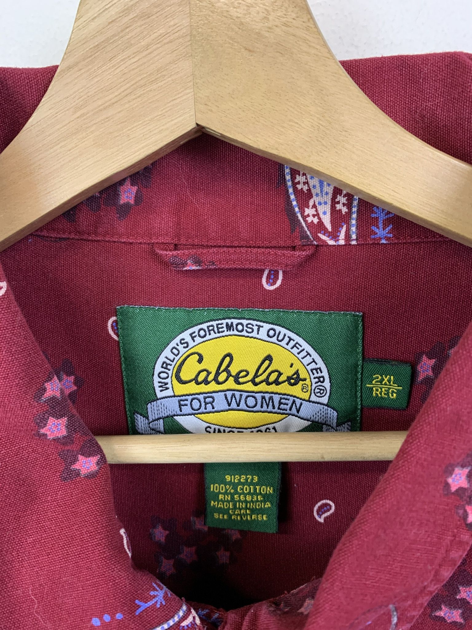NASCAR Vintage Cabelas Red Bandana Print Canvas Trucker Jacket Size L (XXL) Size US L / EU 52-54 / 3 - 2 Thumbnail
