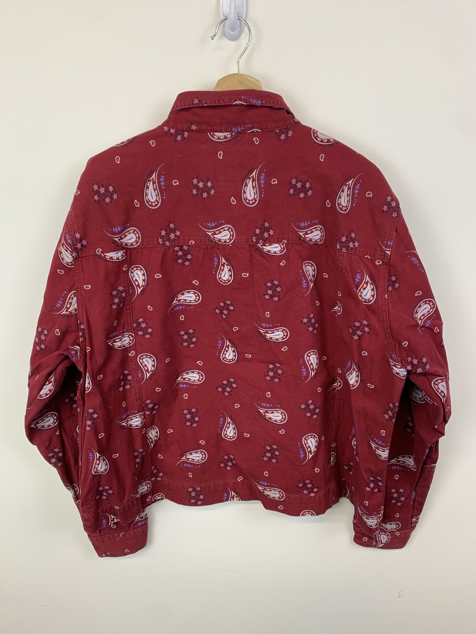 NASCAR Vintage Cabelas Red Bandana Print Canvas Trucker Jacket Size L (XXL) Size US L / EU 52-54 / 3 - 3 Thumbnail