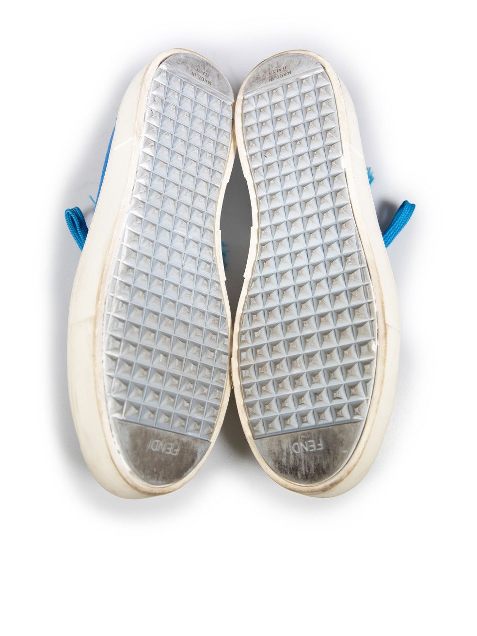 Fendi Blue Leather Domino Trainers Size US 8 / IT 38 - 4 Thumbnail