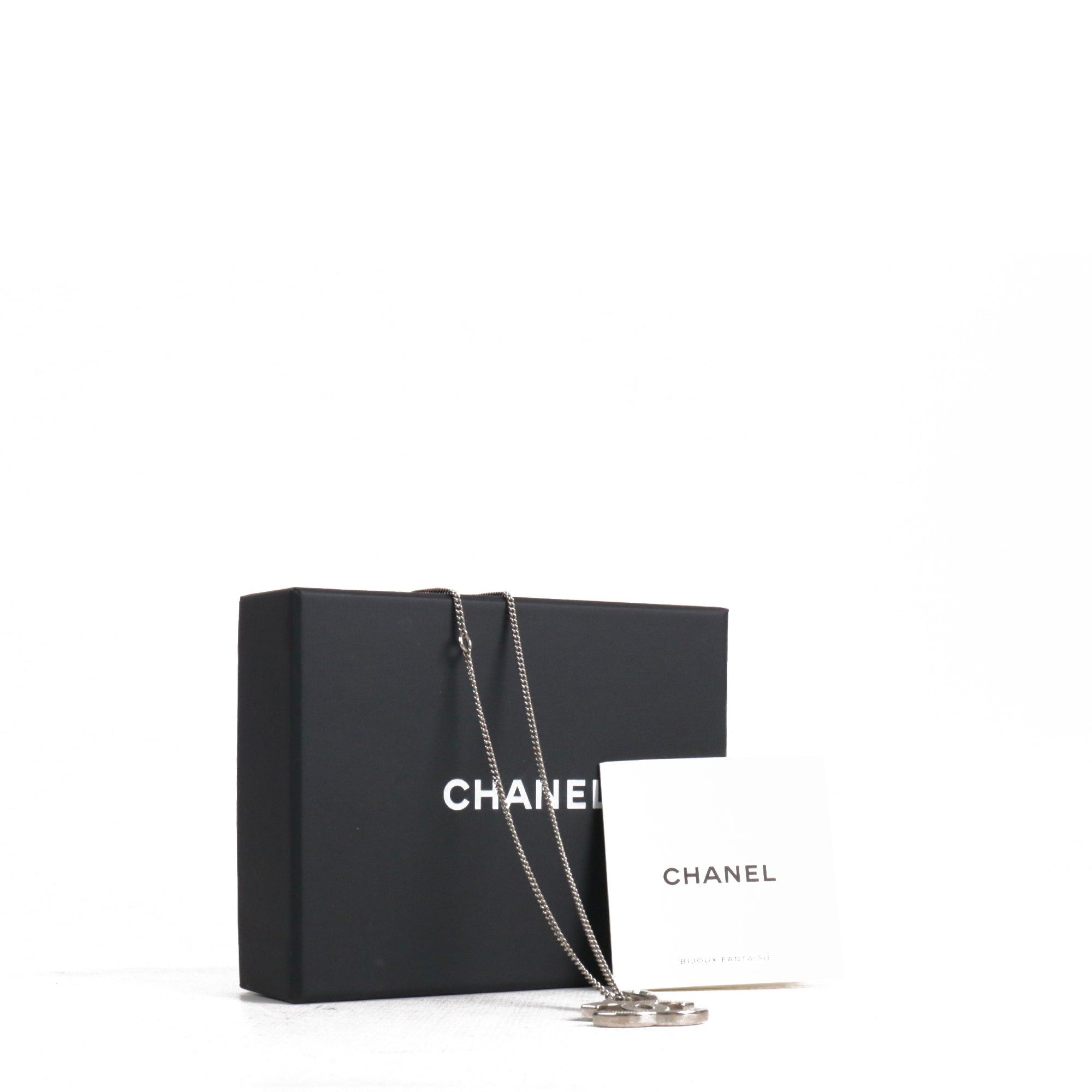 Chanel CHANEL - Chanel Double C necklace adorned with rhinestones in silver metal Size ONE SIZE - 4 Thumbnail