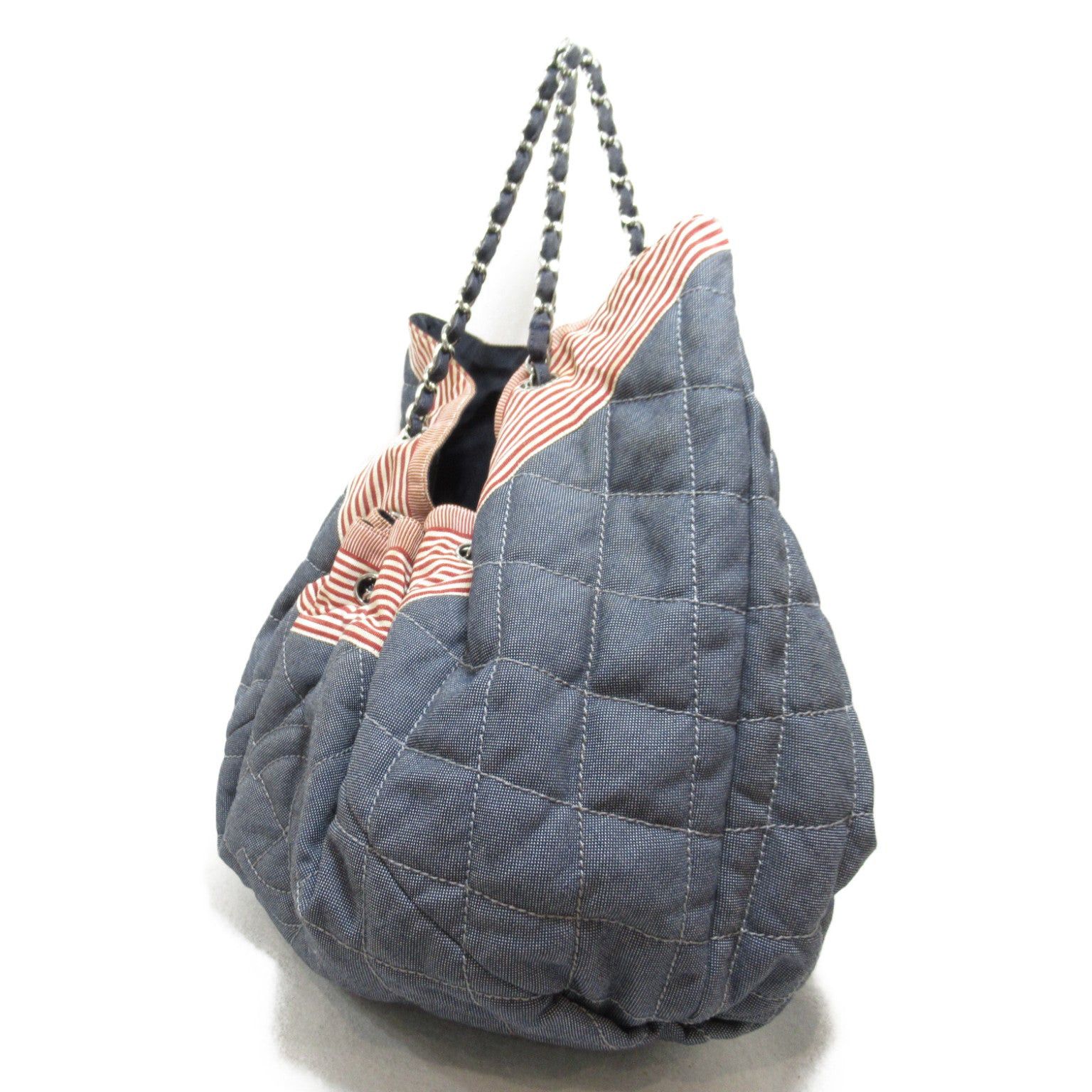 Chanel Chanel Cococabus Gm Shoulder Bag Denim Blue Indigo Blue/Red/White Silver Hardware Size ONE SIZE - 3 Thumbnail