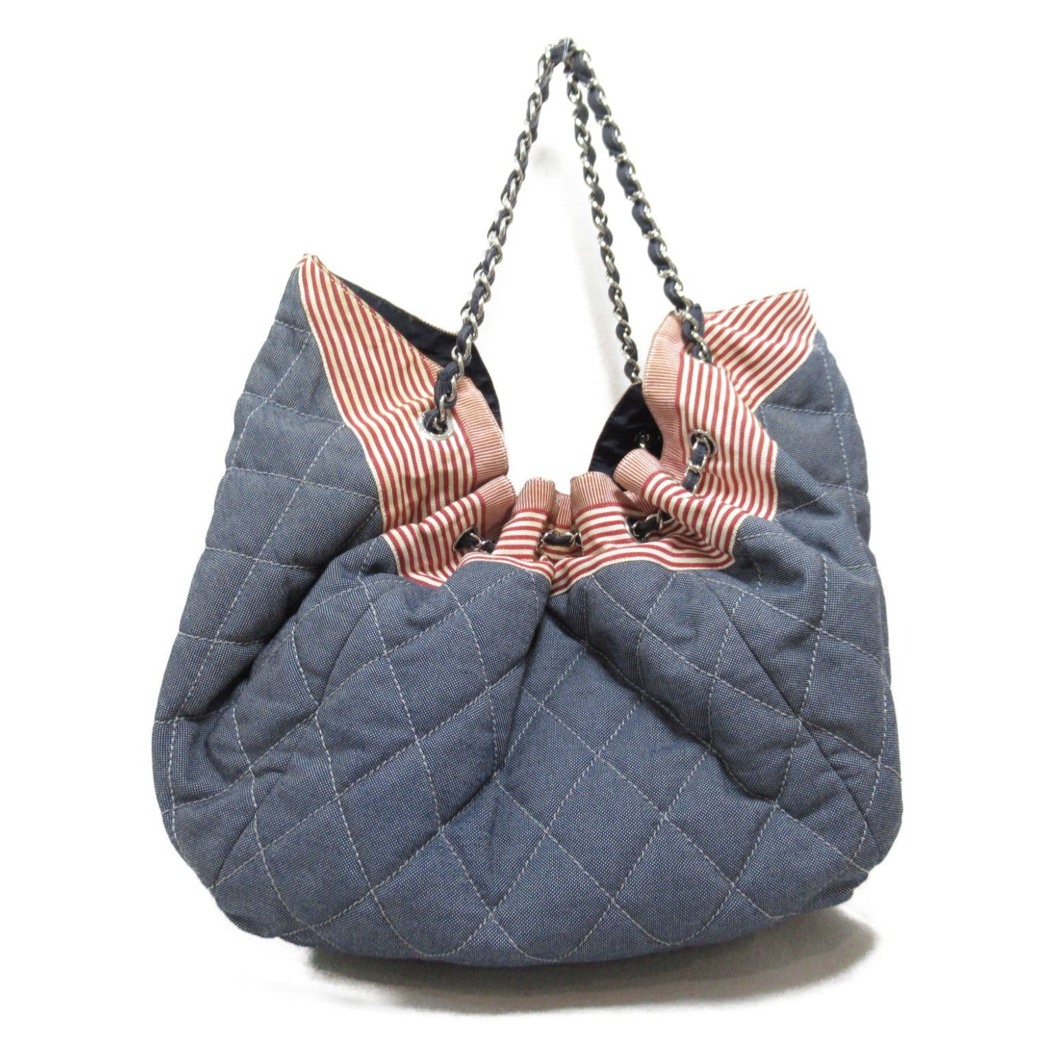 Chanel Chanel Cococabus Gm Shoulder Bag Denim Blue Indigo Blue/Red/White Silver Hardware Size ONE SIZE - 2 Thumbnail