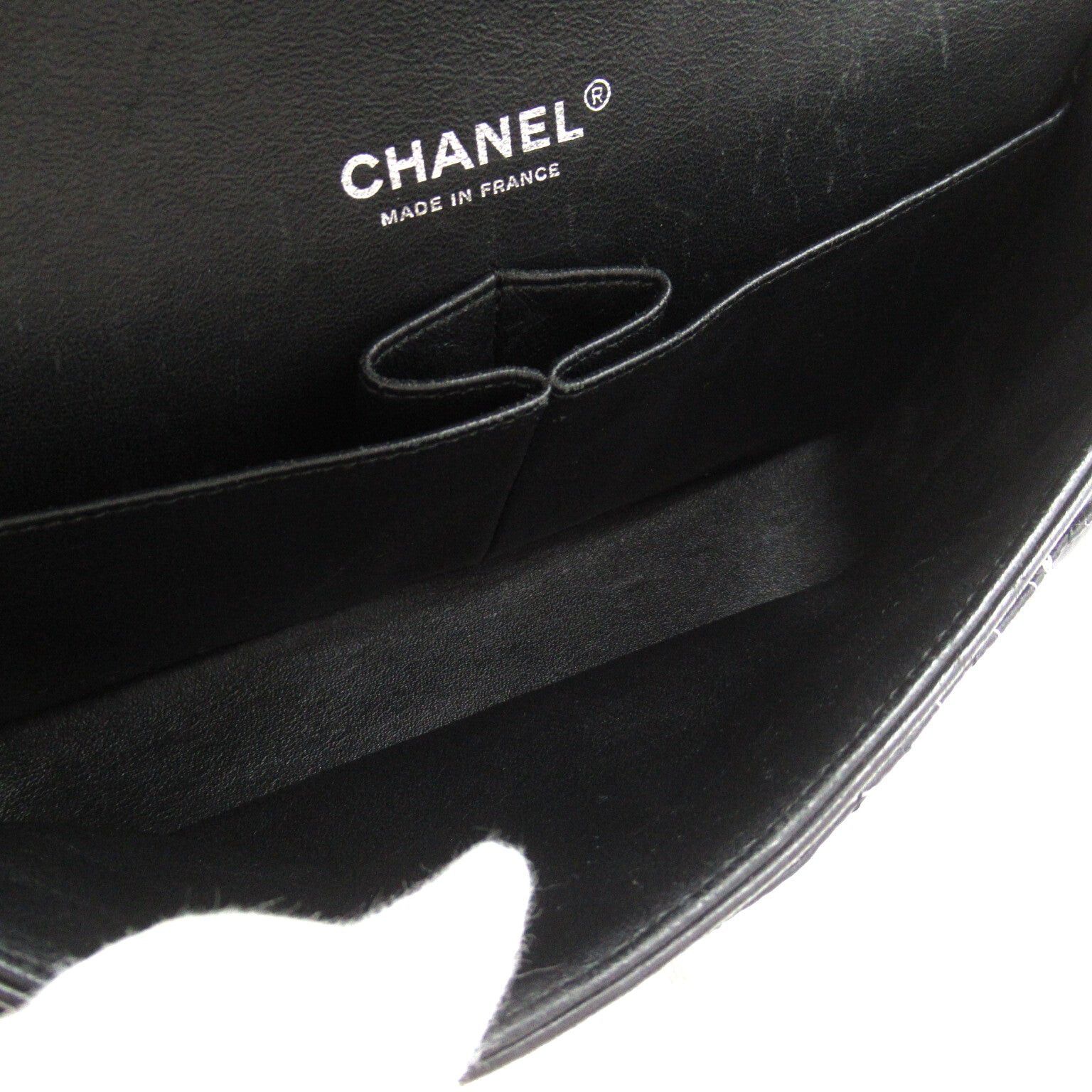 Chanel Chanel Airline Double Flap Chain Shoulder Bag Others Satin Black White Silver Hardware Size ONE SIZE - 9 Thumbnail