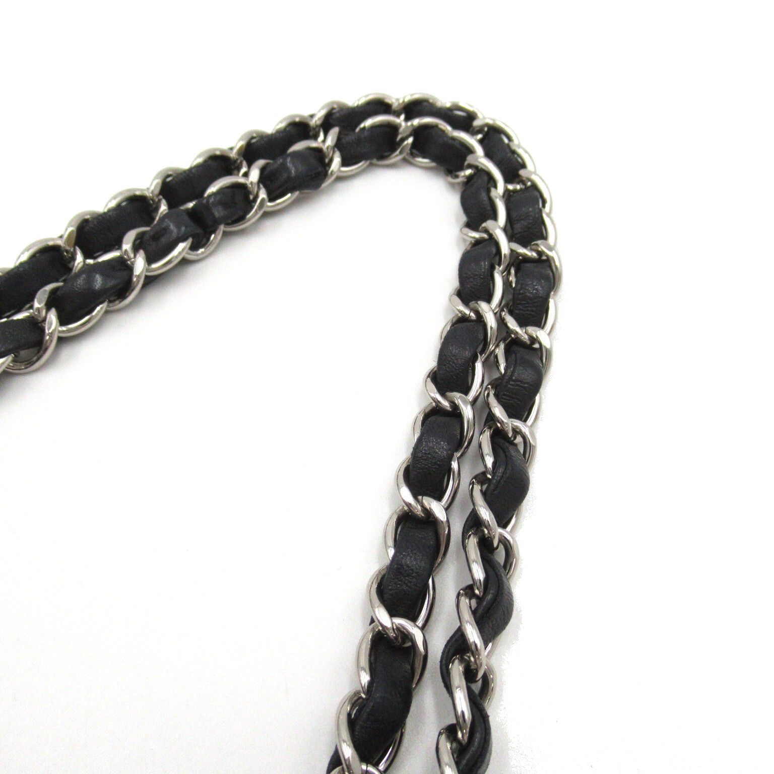 Chanel Chanel Airline Double Flap Chain Shoulder Bag Others Satin Black White Silver Hardware Size ONE SIZE - 13 Thumbnail
