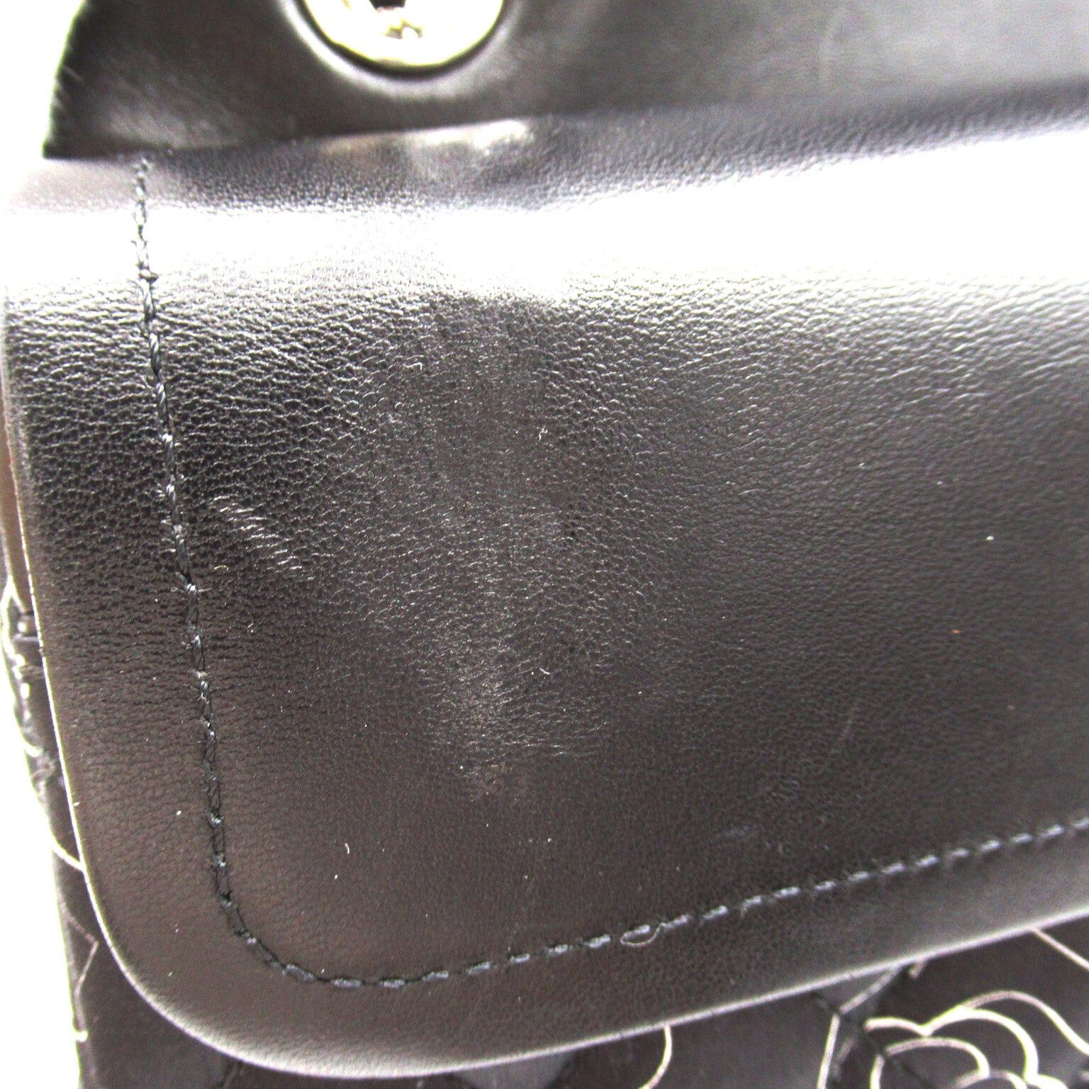 Chanel Chanel Airline Double Flap Chain Shoulder Bag Others Satin Black White Silver Hardware Size ONE SIZE - 14 Thumbnail