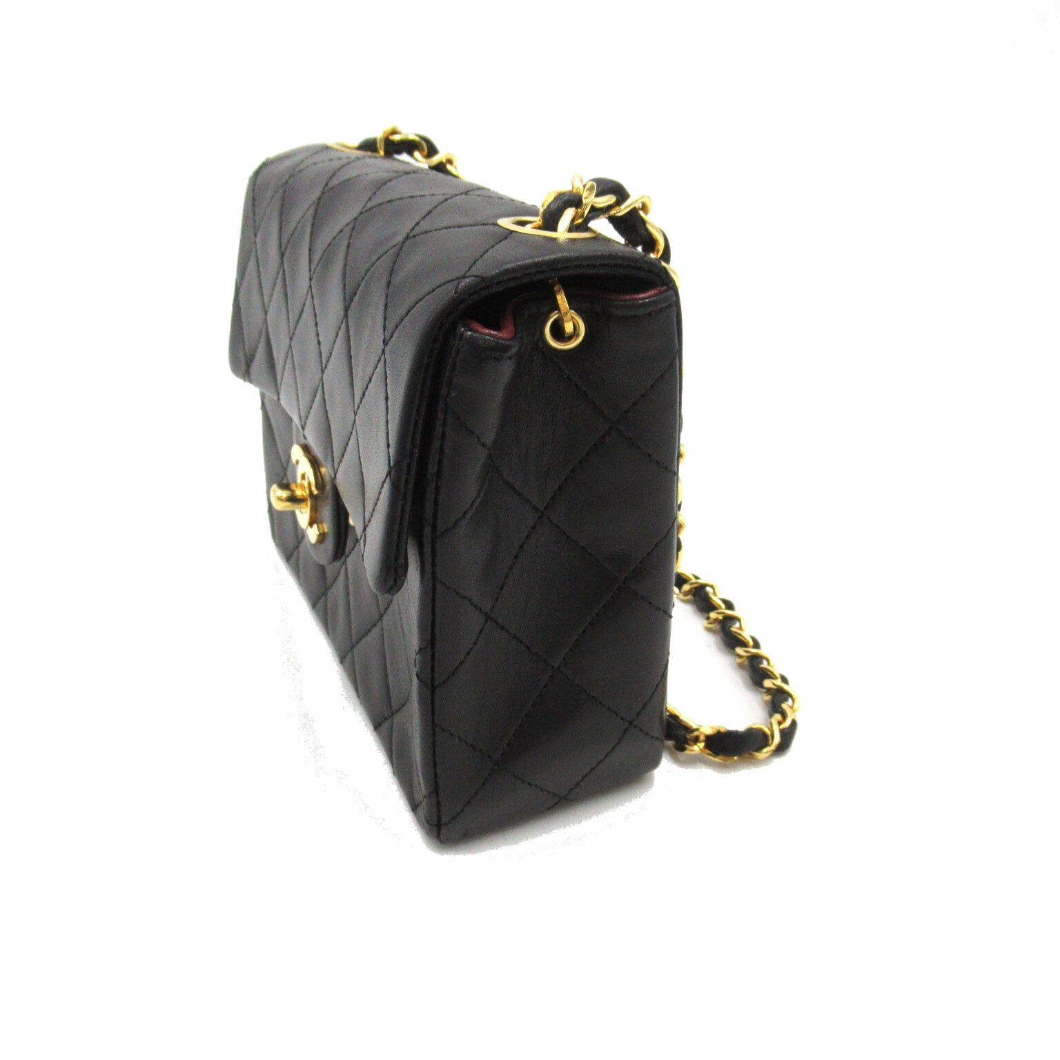 Chanel Chanel Mini Matelasse Chain Shoulder Bag Lambskin (Sheepskin) Black Gold Hardware Size ONE SIZE - 3 Thumbnail