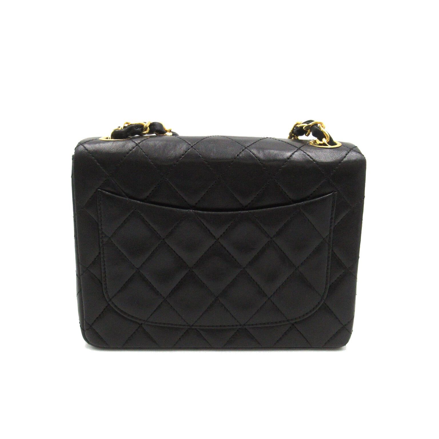 Chanel Chanel Mini Matelasse Chain Shoulder Bag Lambskin (Sheepskin) Black Gold Hardware Size ONE SIZE - 2 Thumbnail