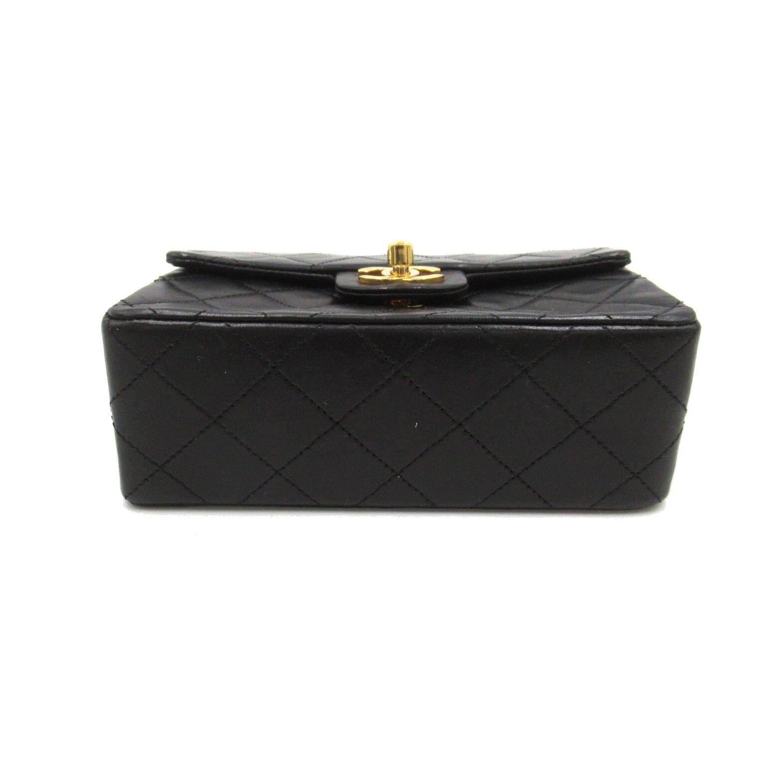 Chanel Chanel Mini Matelasse Chain Shoulder Bag Lambskin (Sheepskin) Black Gold Hardware Size ONE SIZE - 4 Thumbnail