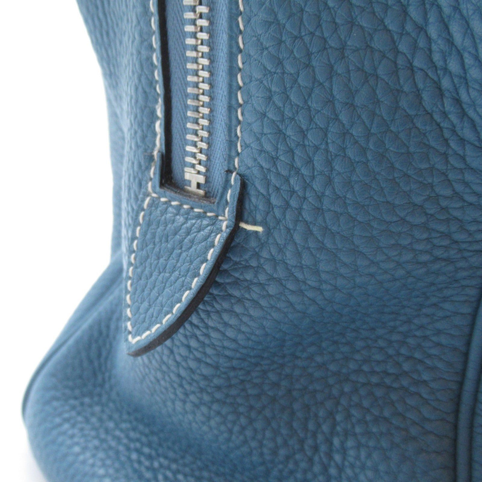 Hermes Hermes Victoria 35 Blue Jean Handbag Leather Clemence Silver Hardware □N Engraved Size ONE SIZE - 14 Thumbnail