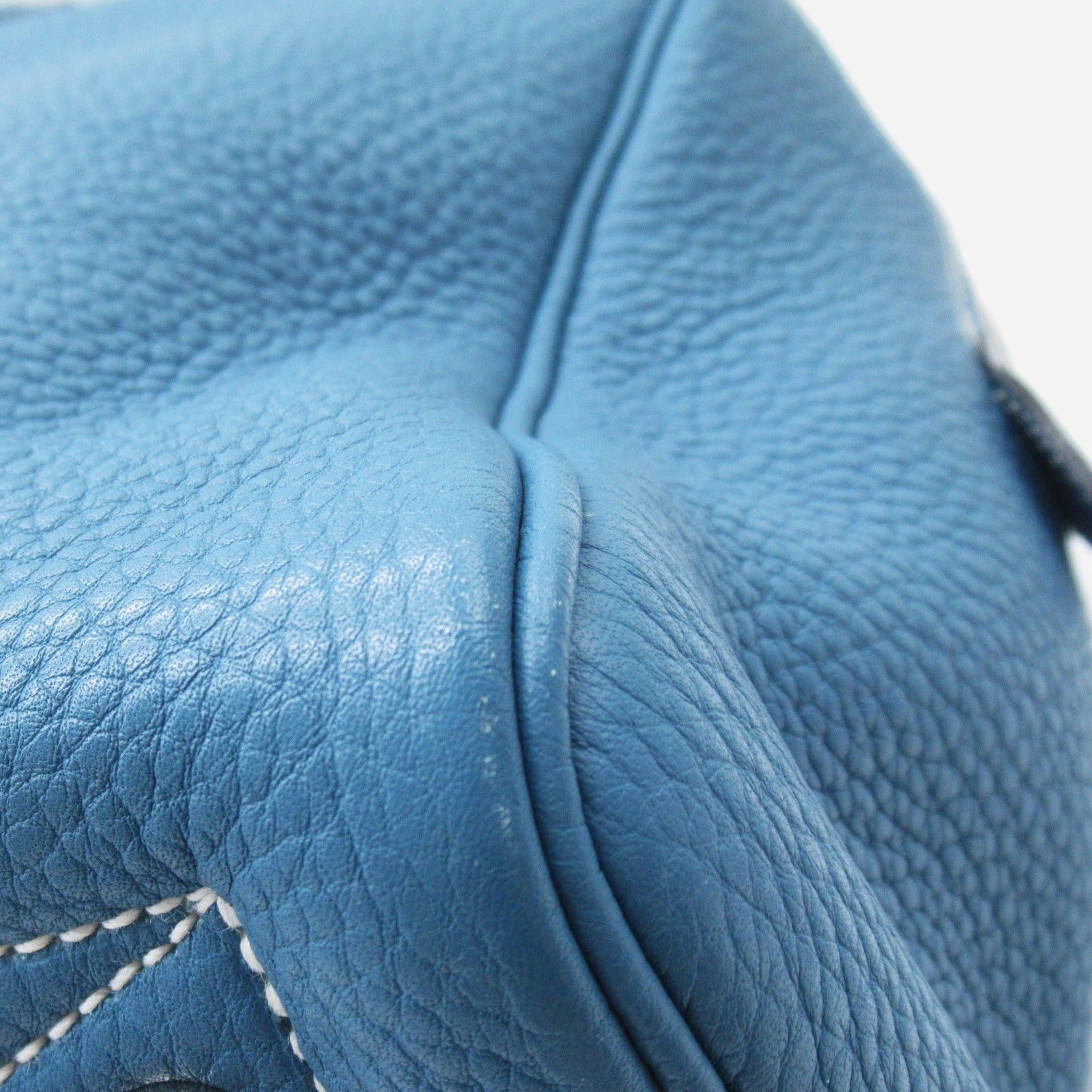 Hermes Hermes Victoria 35 Blue Jean Handbag Leather Clemence Silver Hardware □N Engraved Size ONE SIZE - 10 Thumbnail