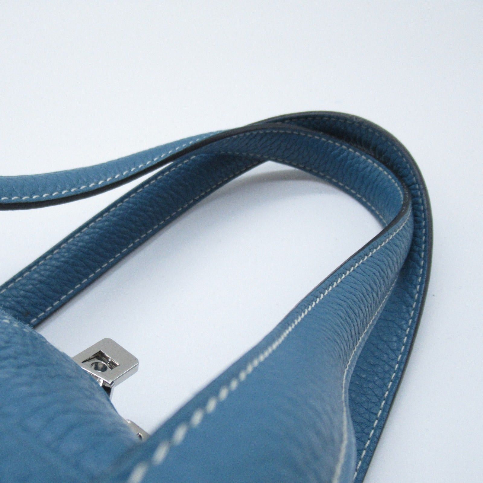 Hermes Hermes Victoria 35 Blue Jean Handbag Leather Clemence Silver Hardware □N Engraved Size ONE SIZE - 9 Thumbnail