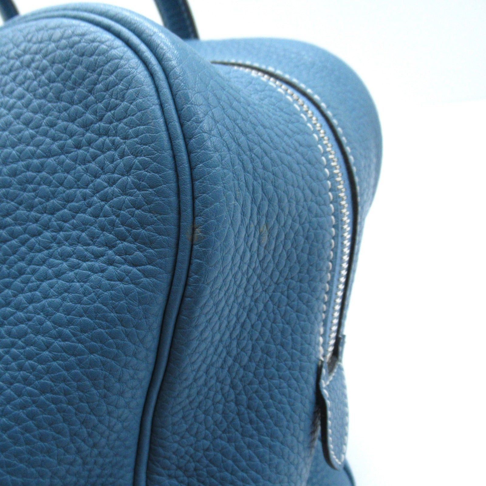 Hermes Hermes Victoria 35 Blue Jean Handbag Leather Clemence Silver Hardware □N Engraved Size ONE SIZE - 13 Thumbnail